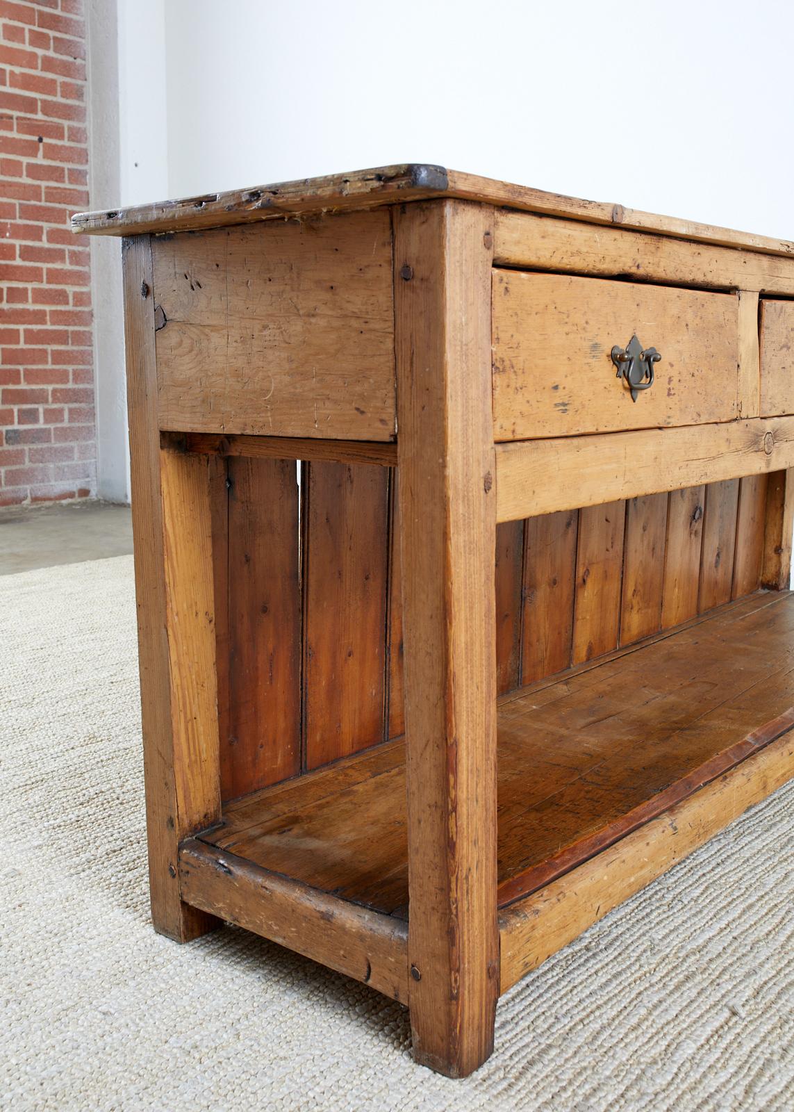 Country English Pine Welsh Dresser with Pot Board 9