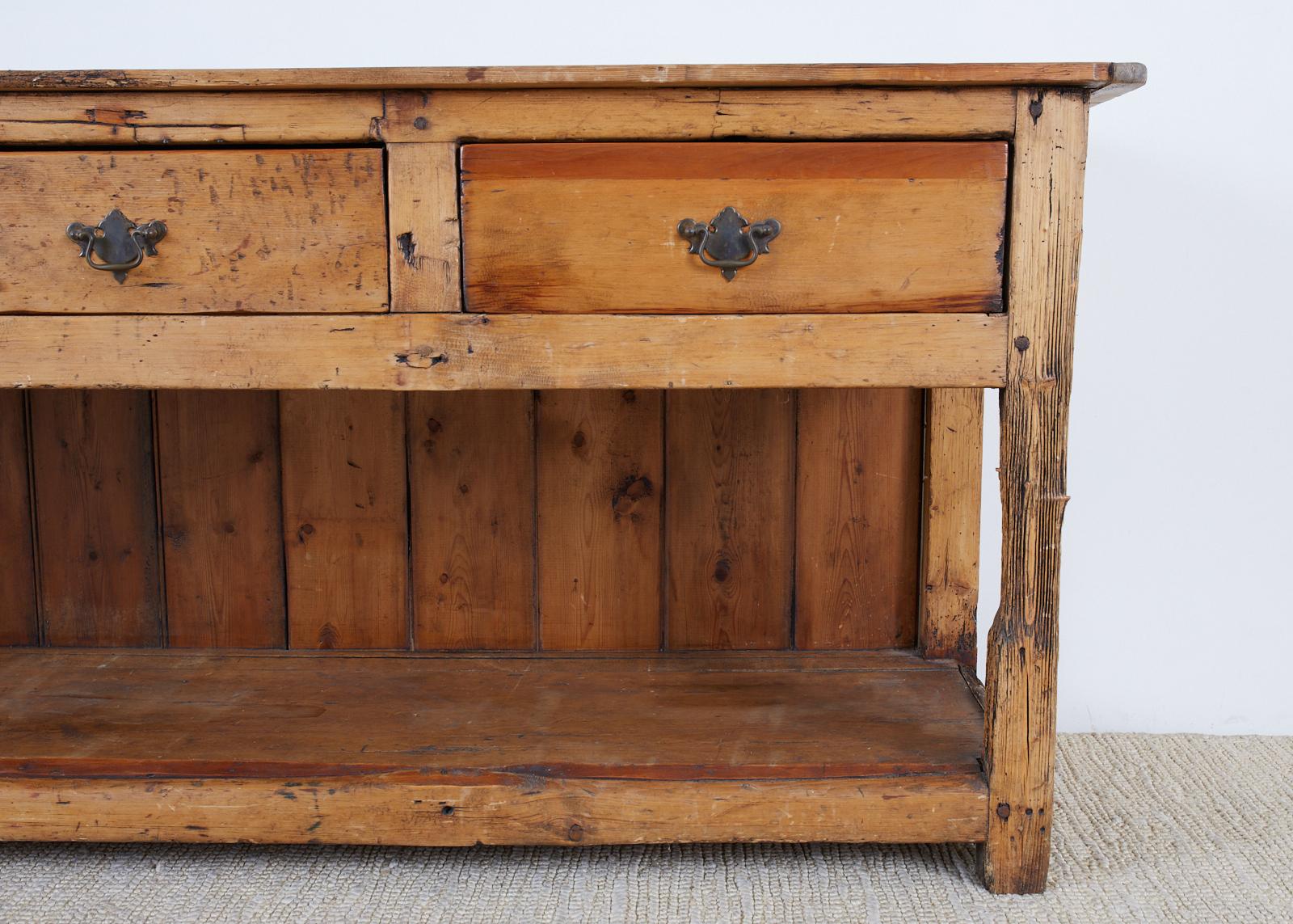 Country English Pine Welsh Dresser with Pot Board 10