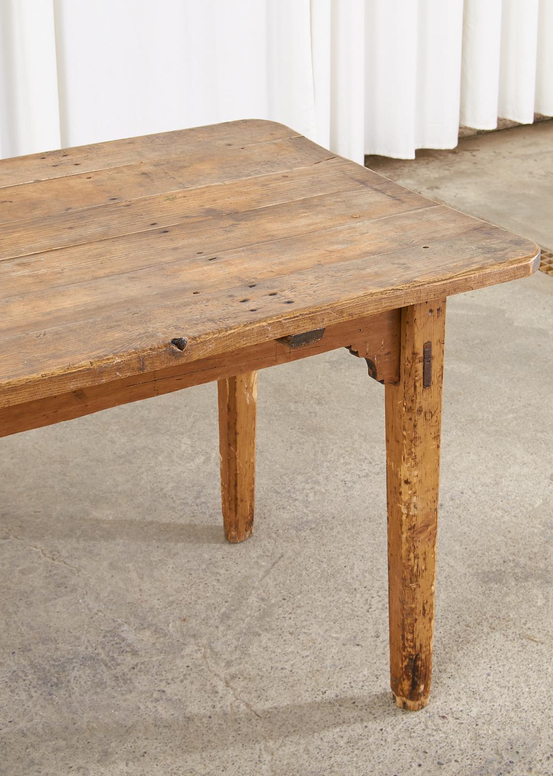 Country English Provincial Fruitwood Farmhouse Dining Table 6