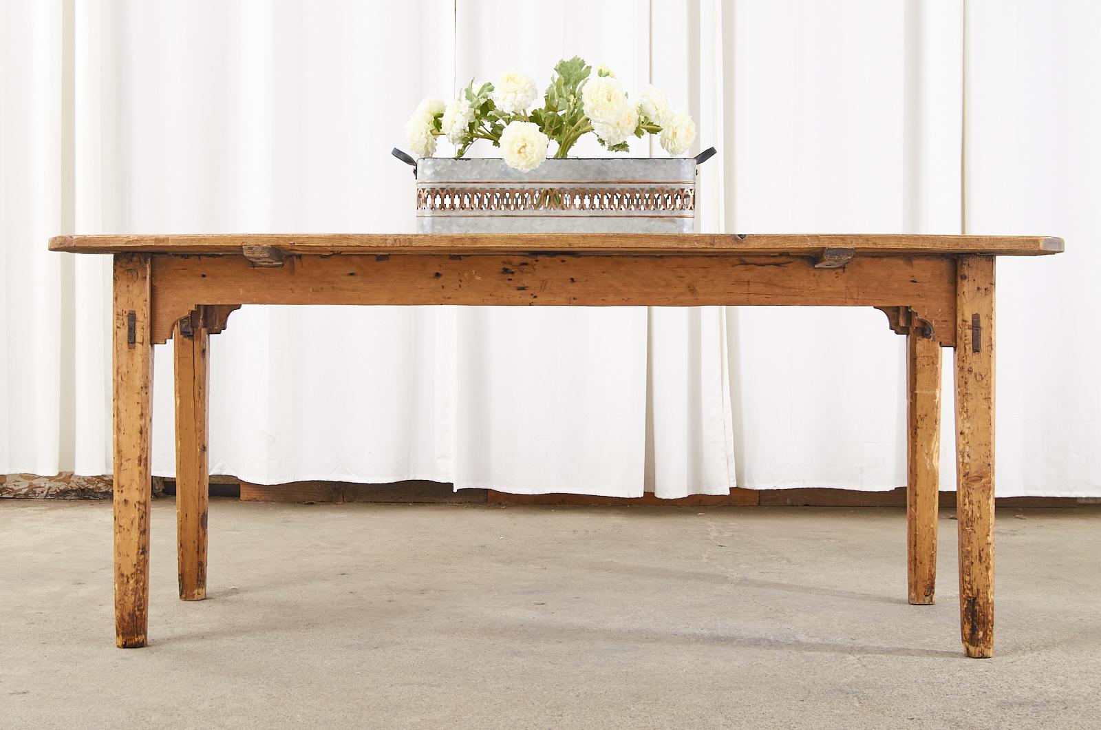 Country English Provincial Fruitwood Farmhouse Dining Table 3