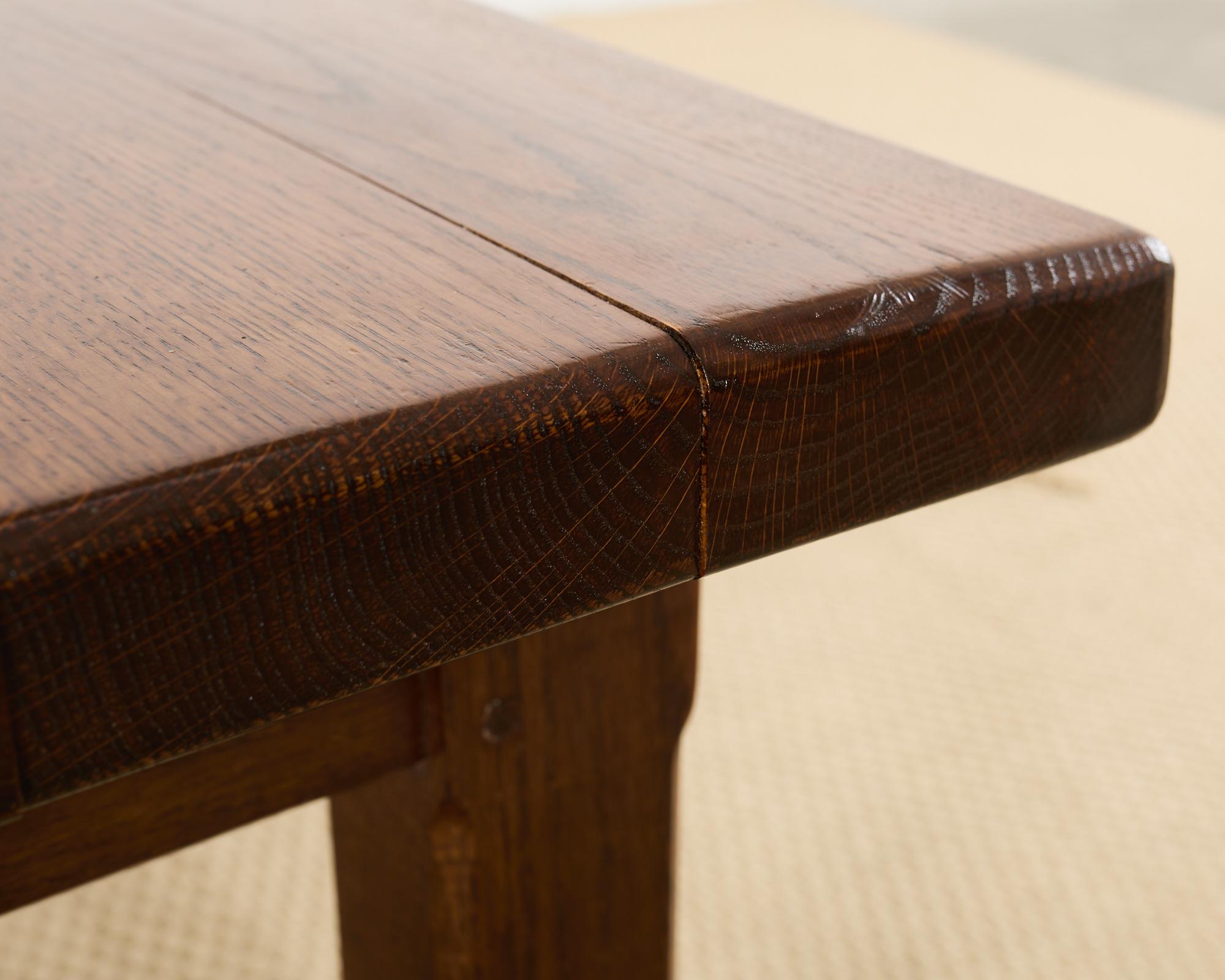 Country English Provincial Oak Farmhouse Trestle Dining Table 7