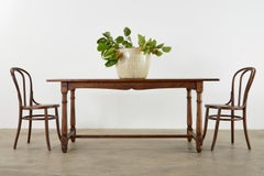 Country English Provincial Oak Farmhouse Trestle Dining Table