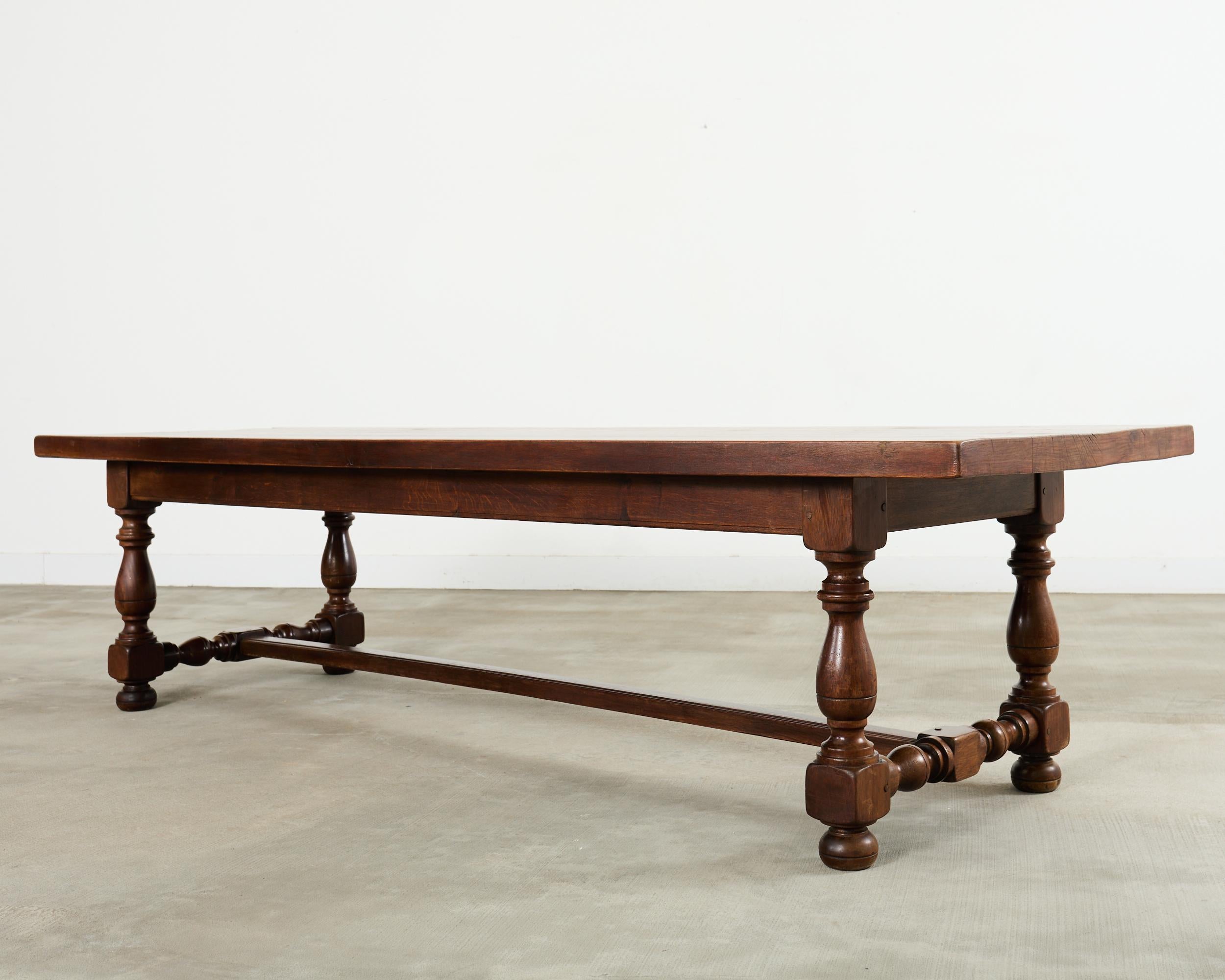 Mesa de comedor de caballete de granja de roble de estilo provincial inglés campestre De campo en venta