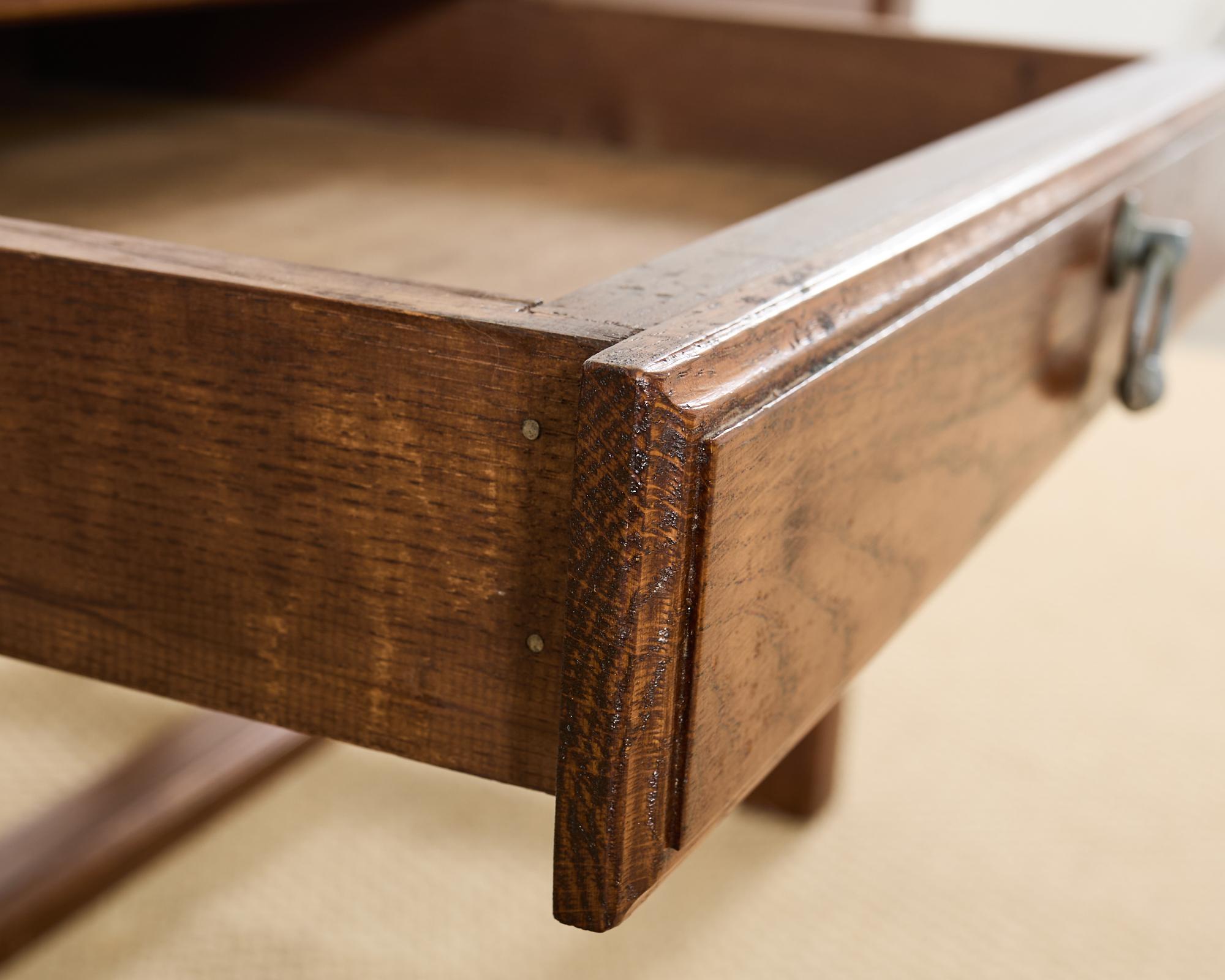 Country English Provincial Oak Farmhouse Trestle Dining Table 1
