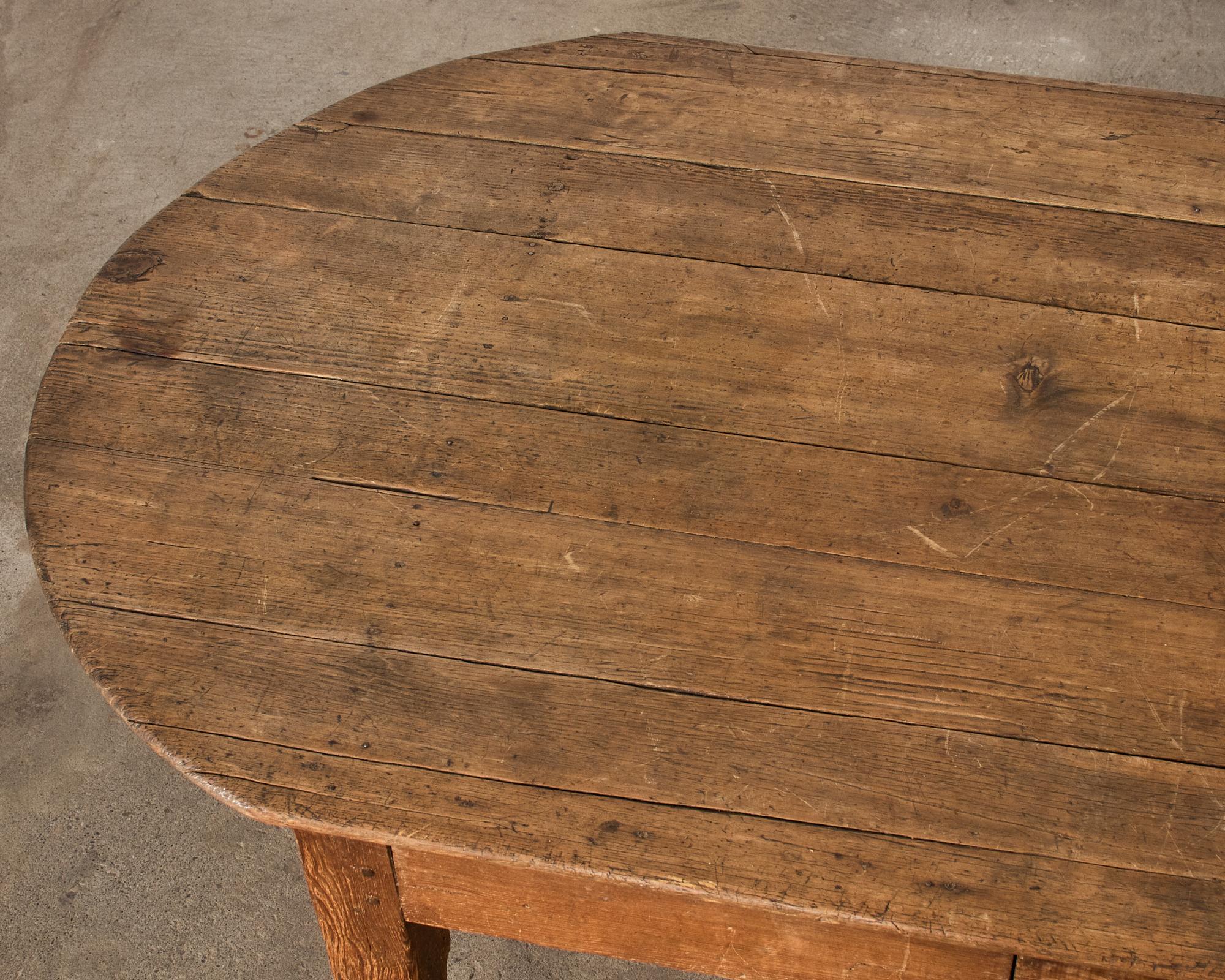 Country English Provincial Oval Pine Farmhouse Dining Table 8