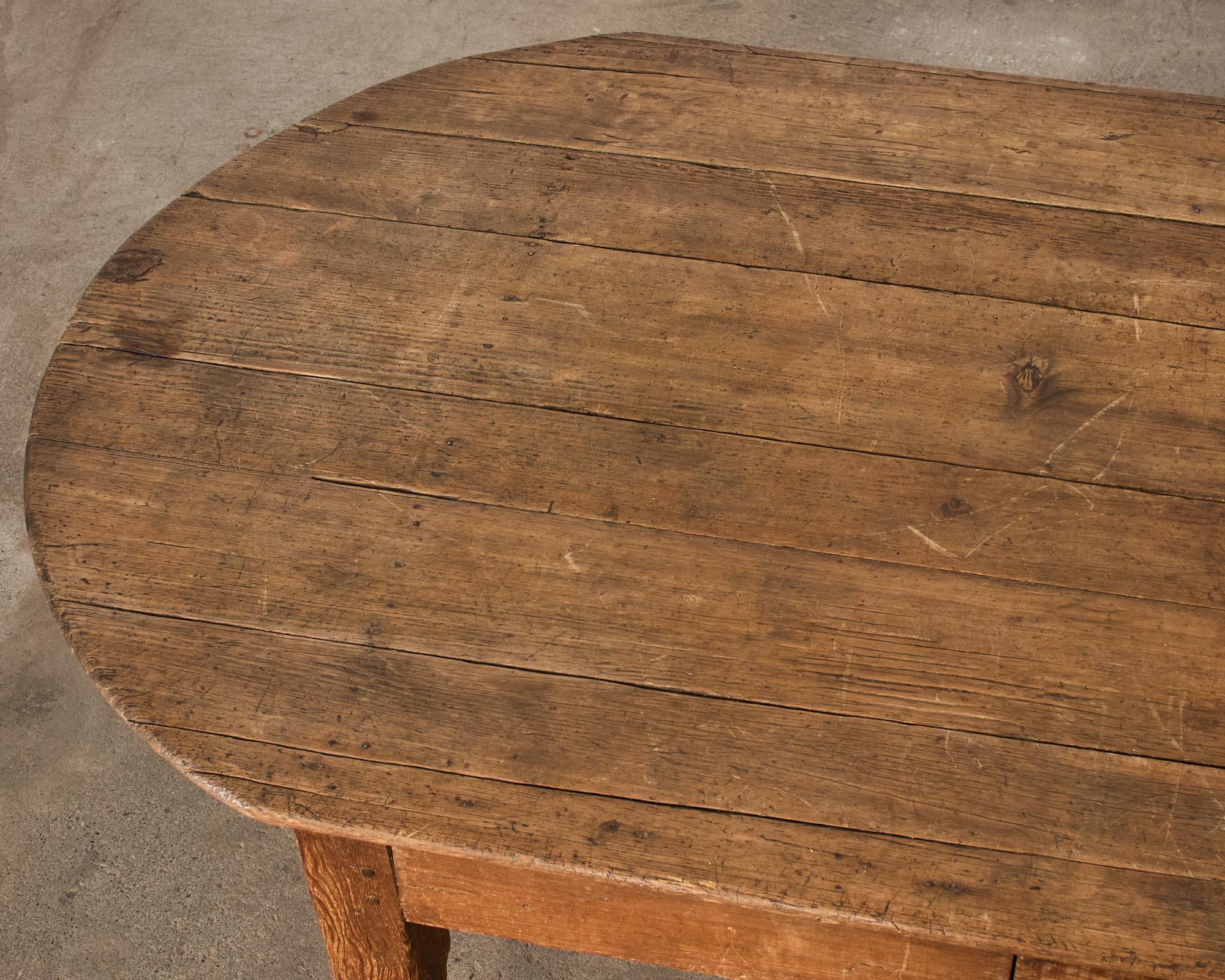 Table à manger de ferme provinciale anglaise ovale en pin  8