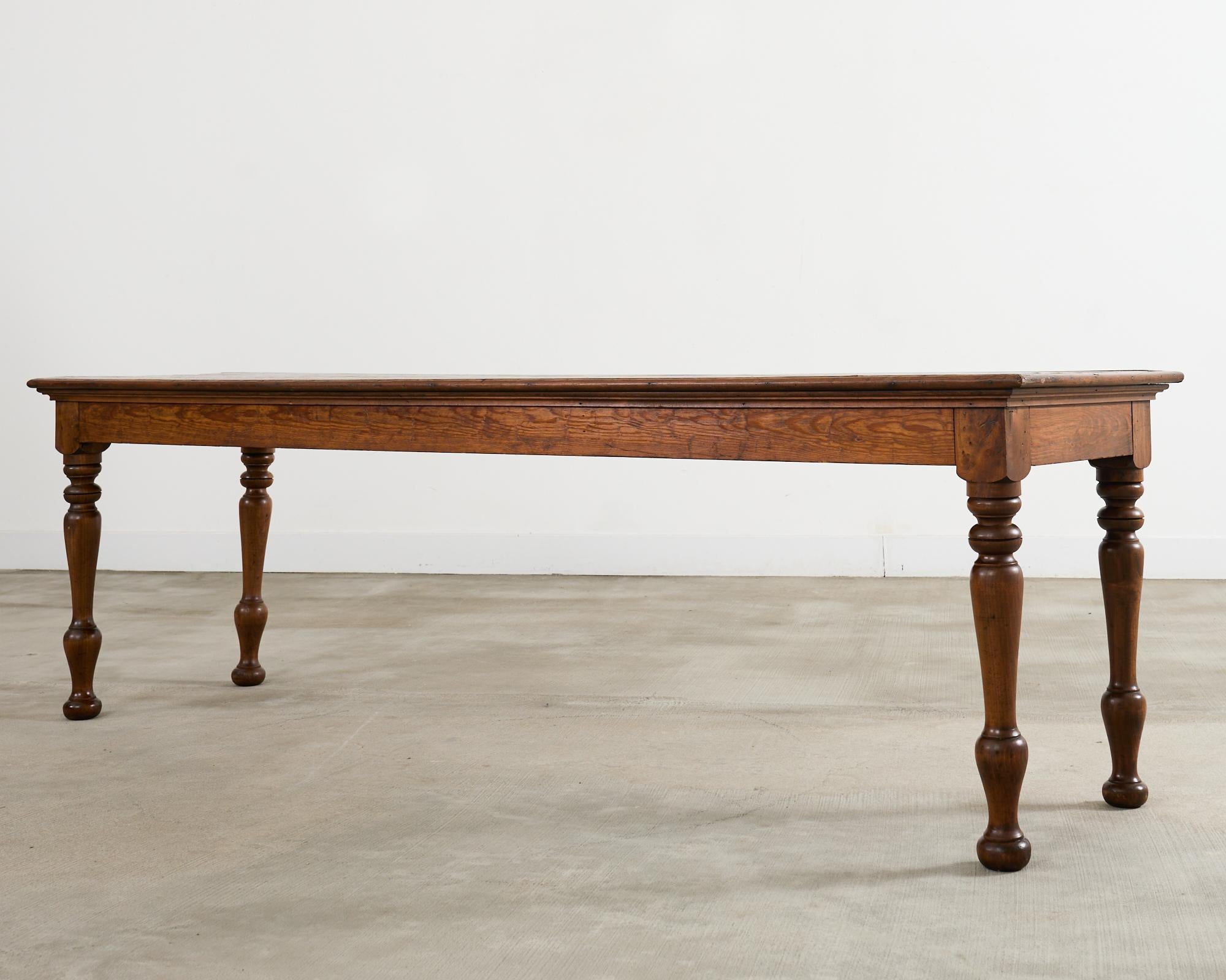 Land Englisch Provincial Kiefer Bauernhaus Esstisch 8 Ft. (20. Jahrhundert) im Angebot
