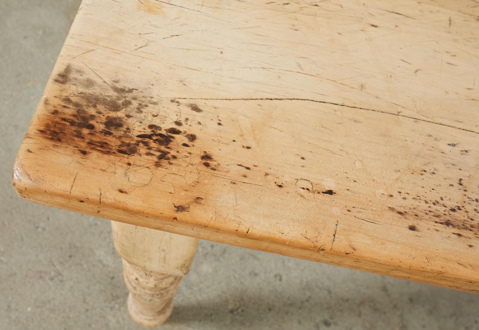 Country English Provincial Pine Farmhouse Dining Table or Console 11