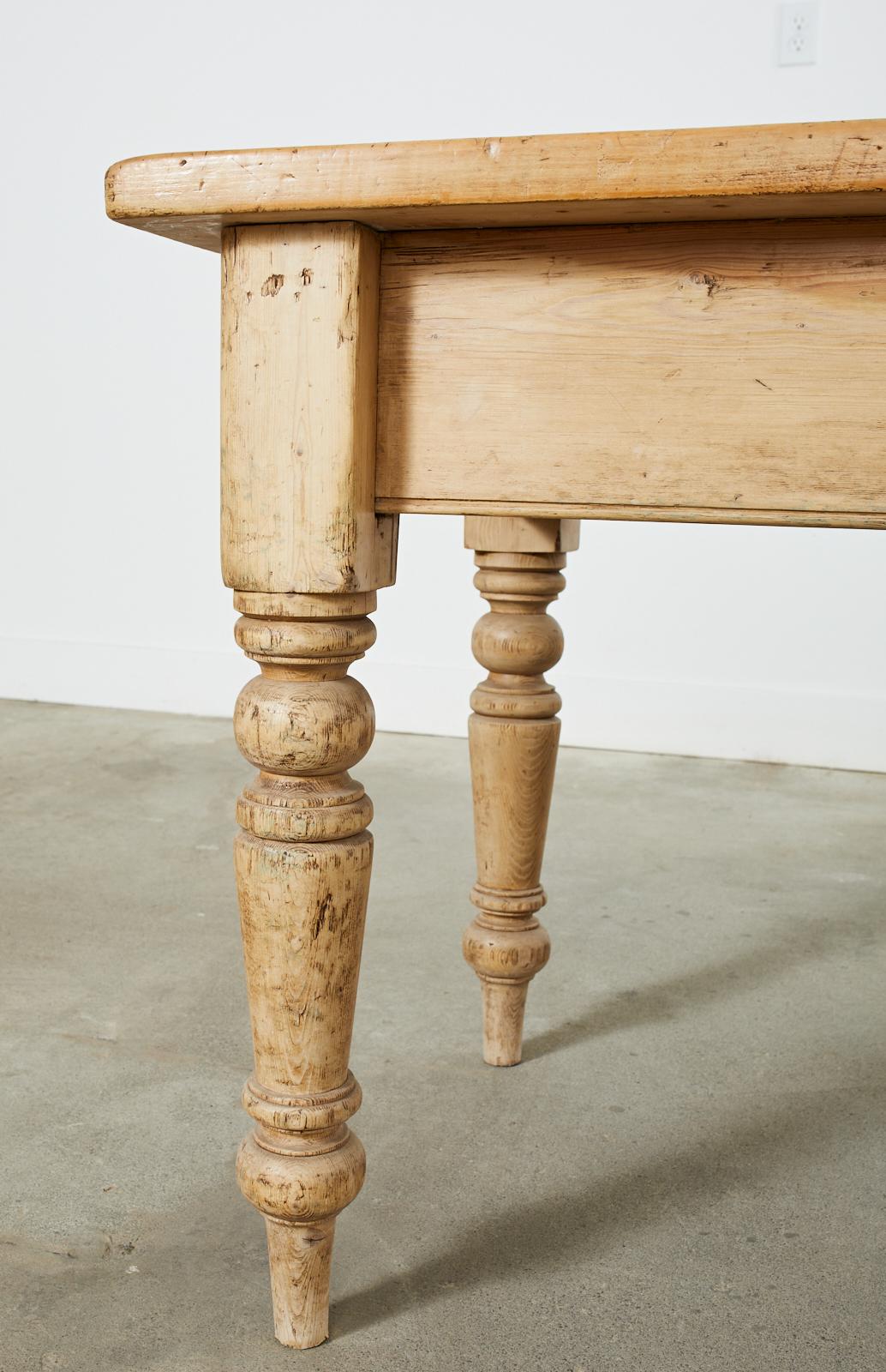 Country English Provincial Pine Farmhouse Dining Table or Console 4
