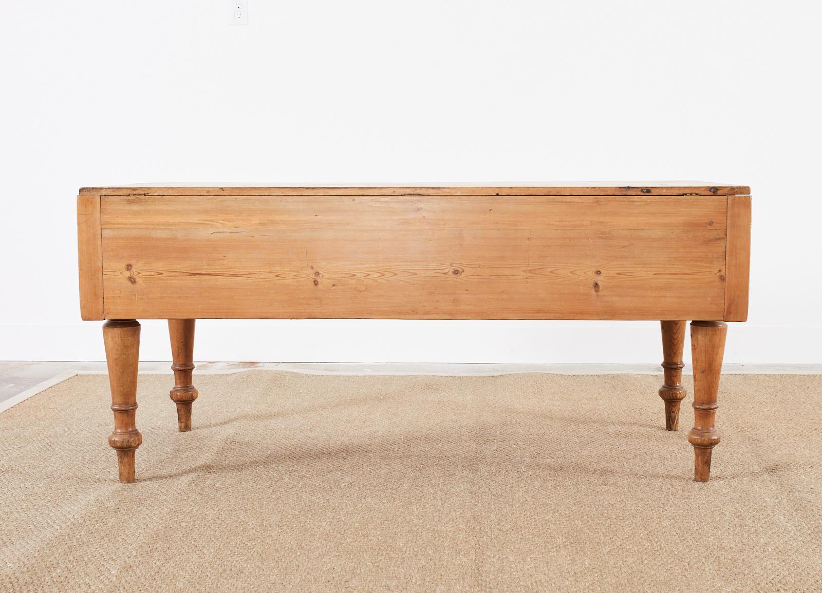 Country English Provincial Pine Farmhouse Drop Leaf Dining Table 9