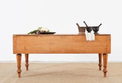 Country English Provincial Pine Farmhouse Drop Leaf Dining Table
