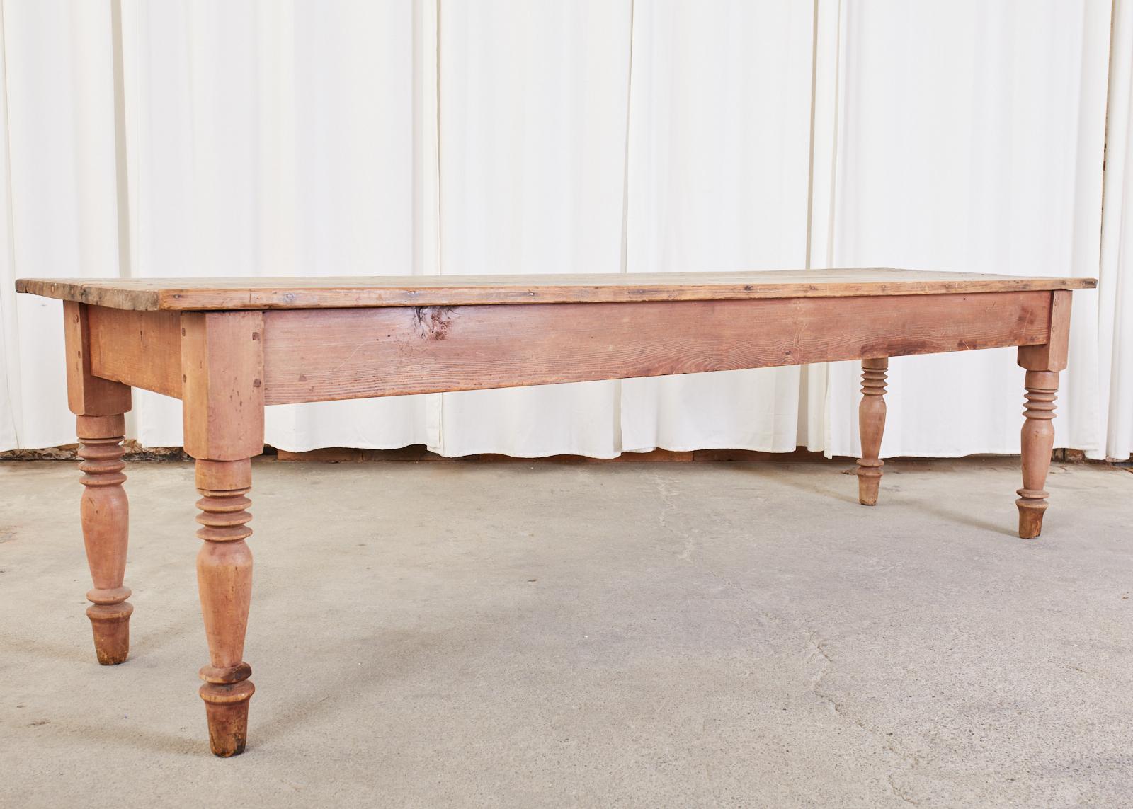 Country English Provincial Pine Farmhouse Harvest Dining Table 2