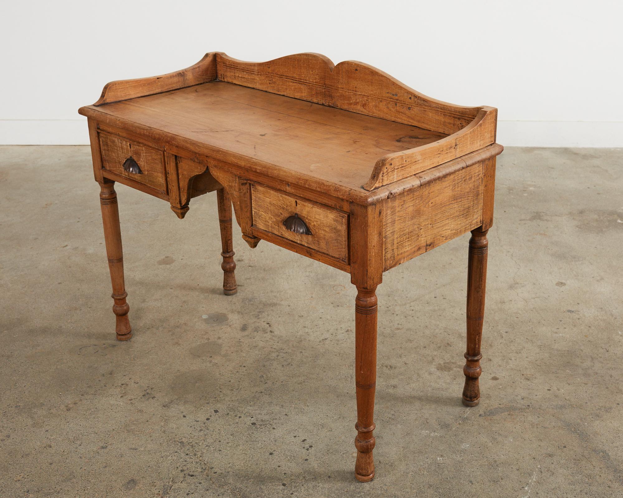 Country English Provincial Style Bleached Oak Writing Table Desk  2
