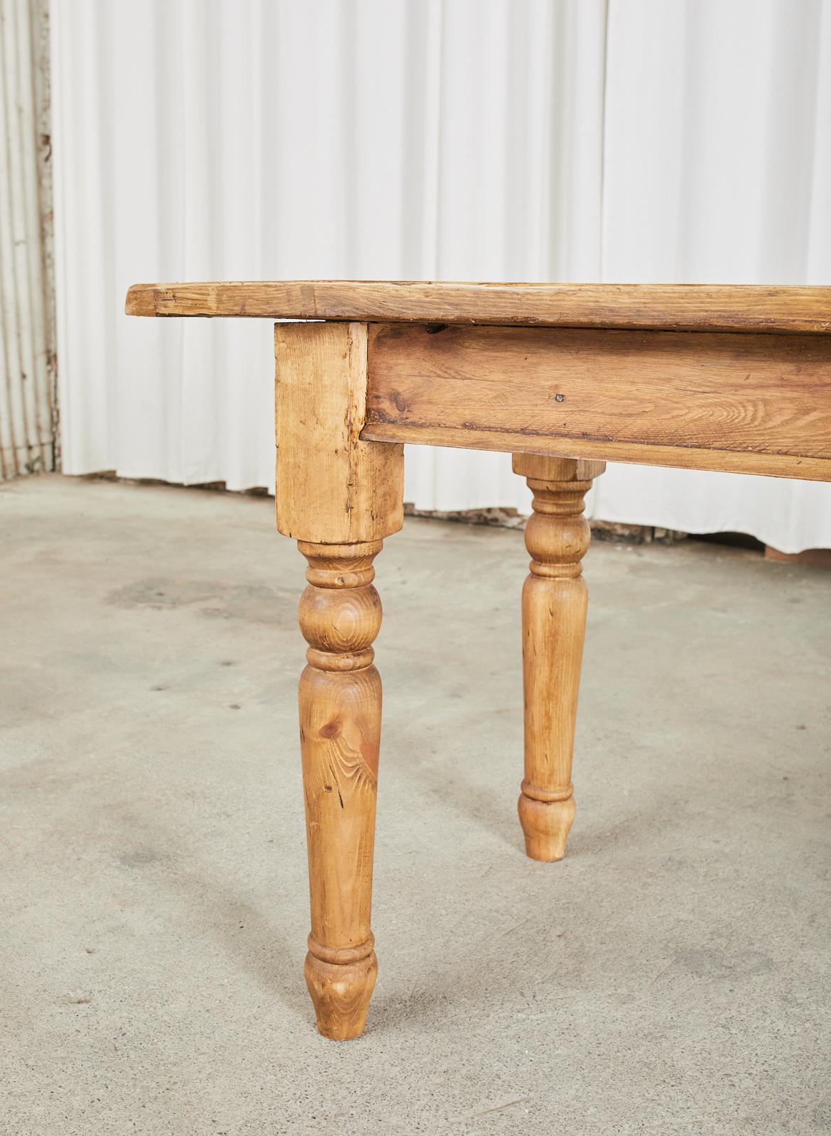 Country English Reclaimed Pine Farmhouse Dining Table or Console 10