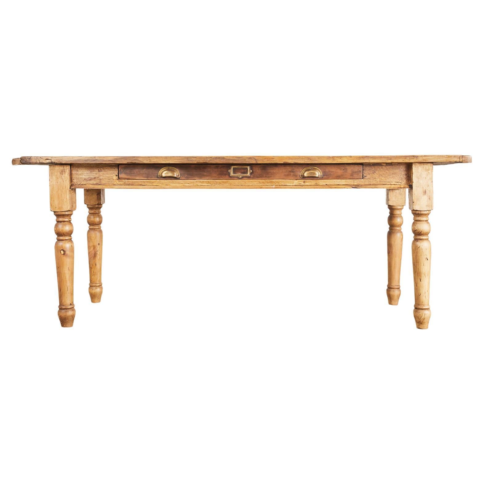 Country English Reclaimed Pine Farmhouse Dining Table or Console