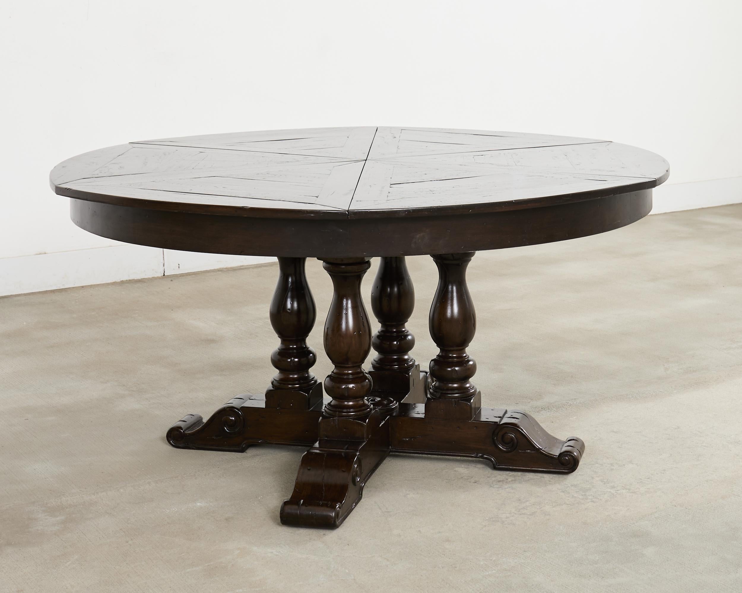 Iron Country English Round Extension Dining Table by Theodore Alexander For Sale