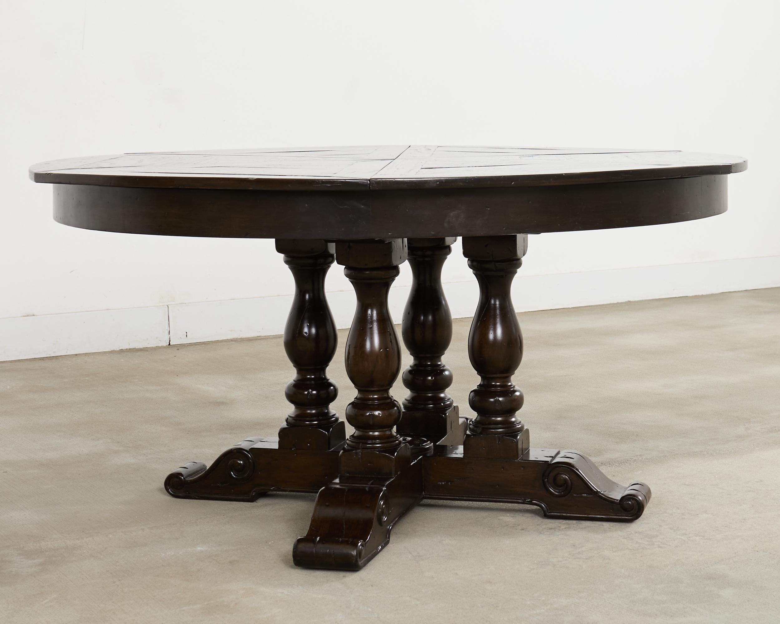 Country English Round Extension Dining Table by Theodore Alexander For Sale 2