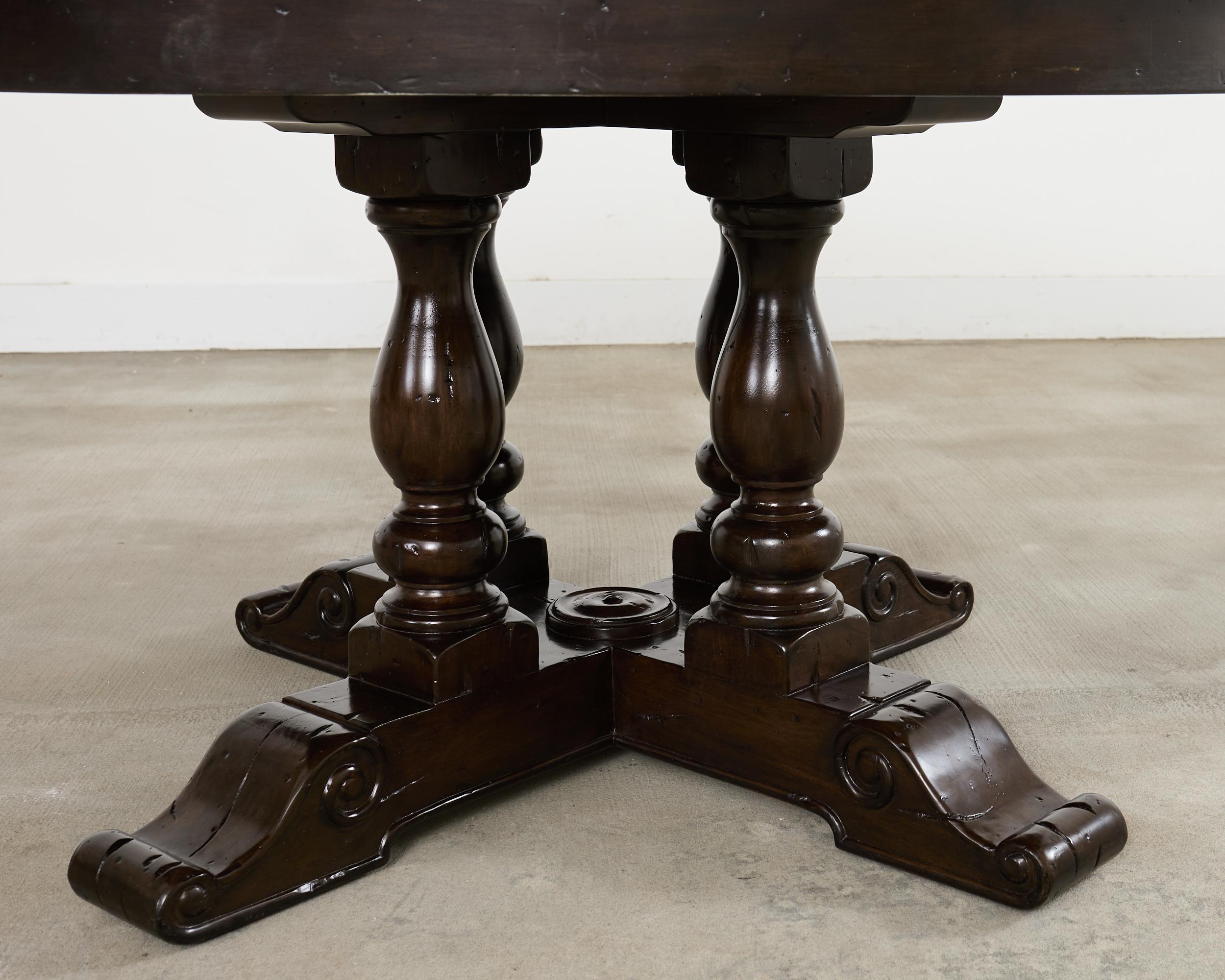 Country English Round Extension Dining Table by Theodore Alexander For Sale 3