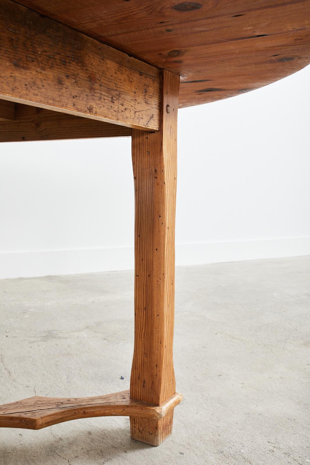 Country English Round Pine Dining or Center Table 5