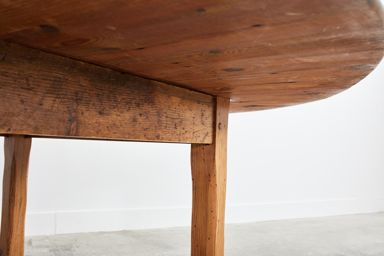 Country English Round Pine Dining or Center Table 7