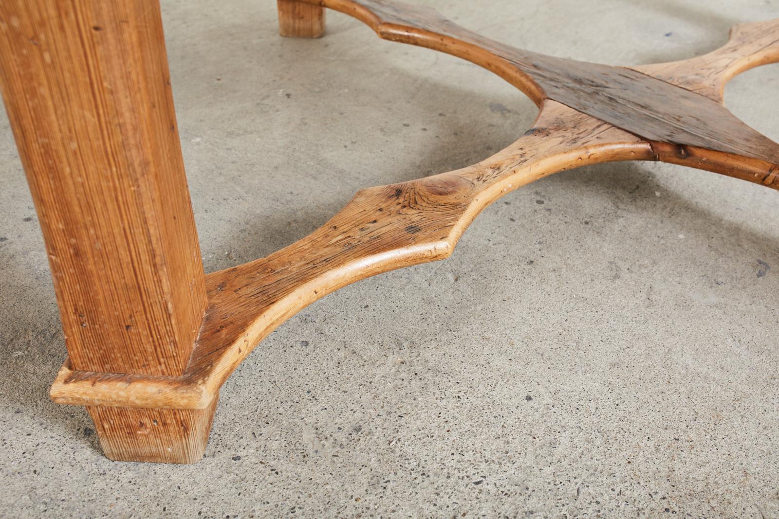 Country English Round Pine Dining or Center Table 9
