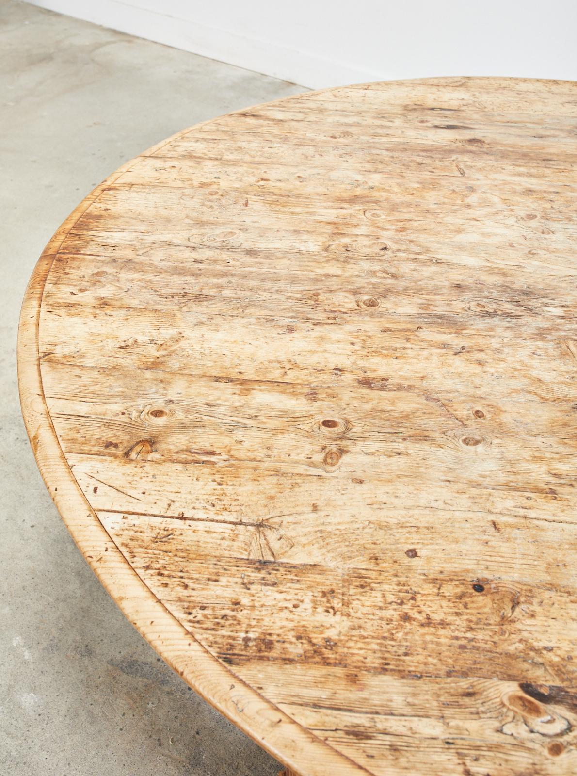Country English Round Pine Dining or Center Table 13
