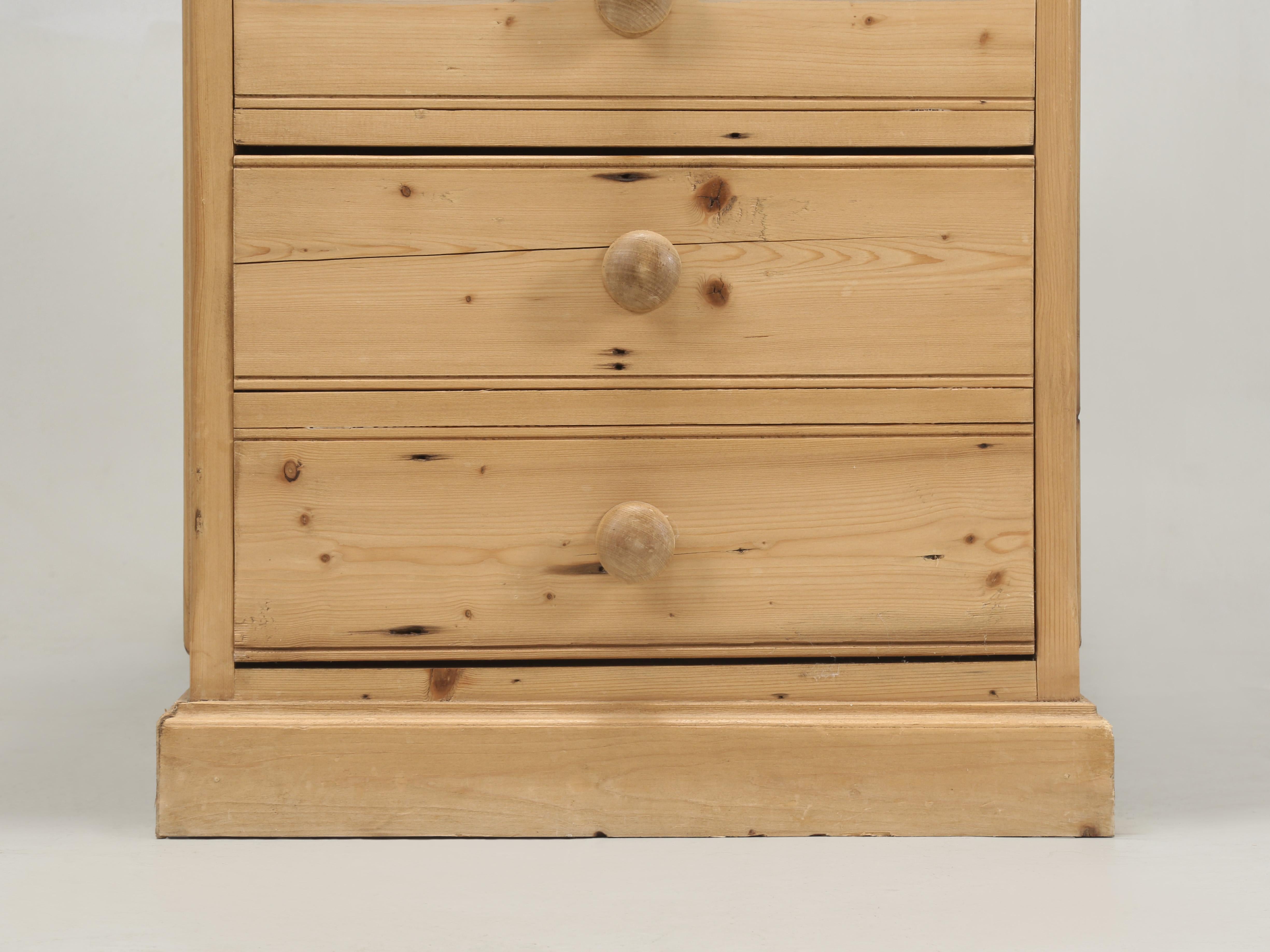 Country English Scrubbed Pine Hanging File Cabinet 2-Drawer Reclaimed Materials. For Sale 6