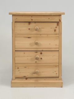 Country English Scrubbed Pine Hanging File Cabinet 2-Drawer Reclaimed Materials.