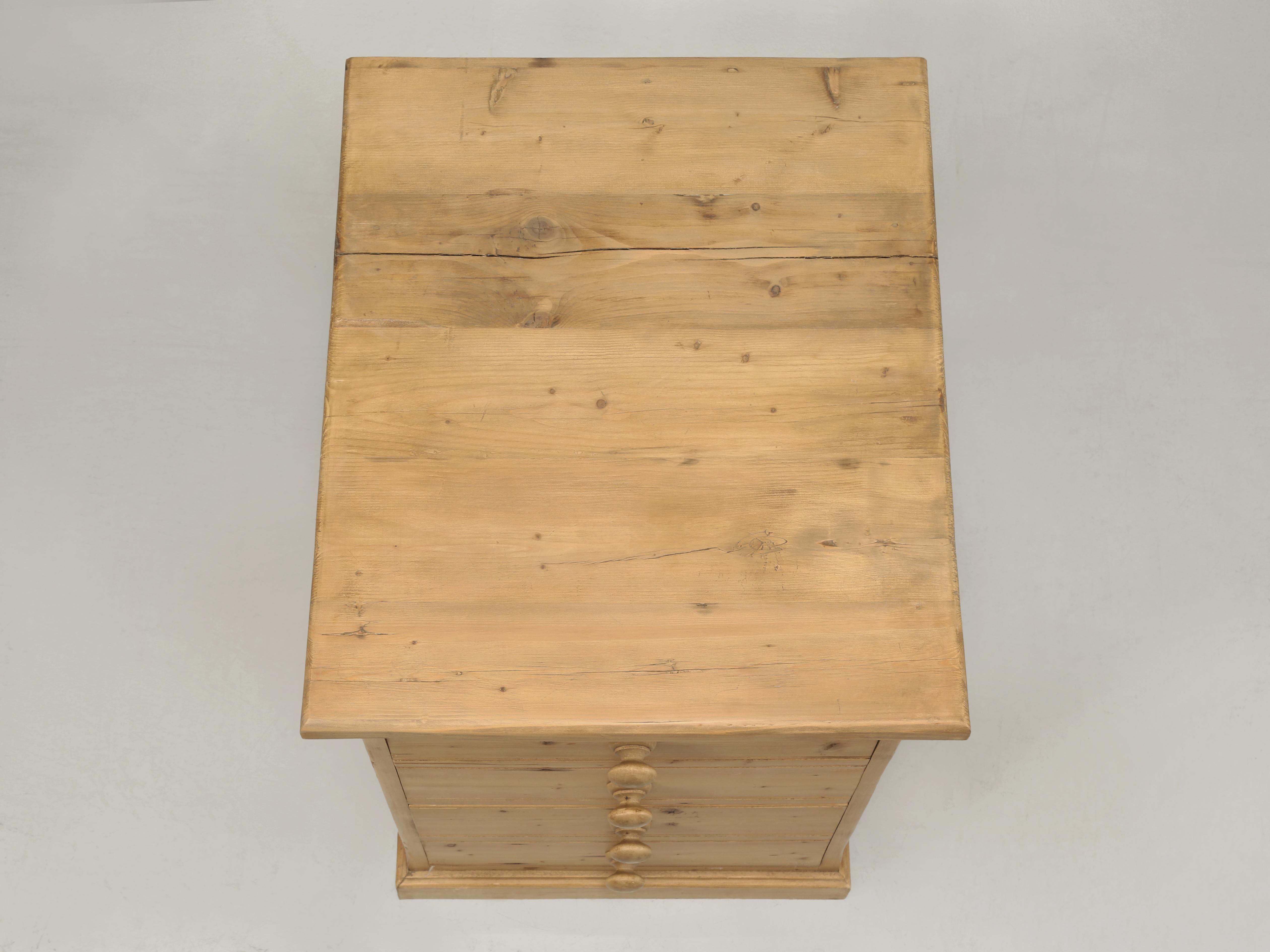 Country English Scrubbed Pine Hanging File Cabinet 2-Drawer Reclaimed Materials. For Sale 1