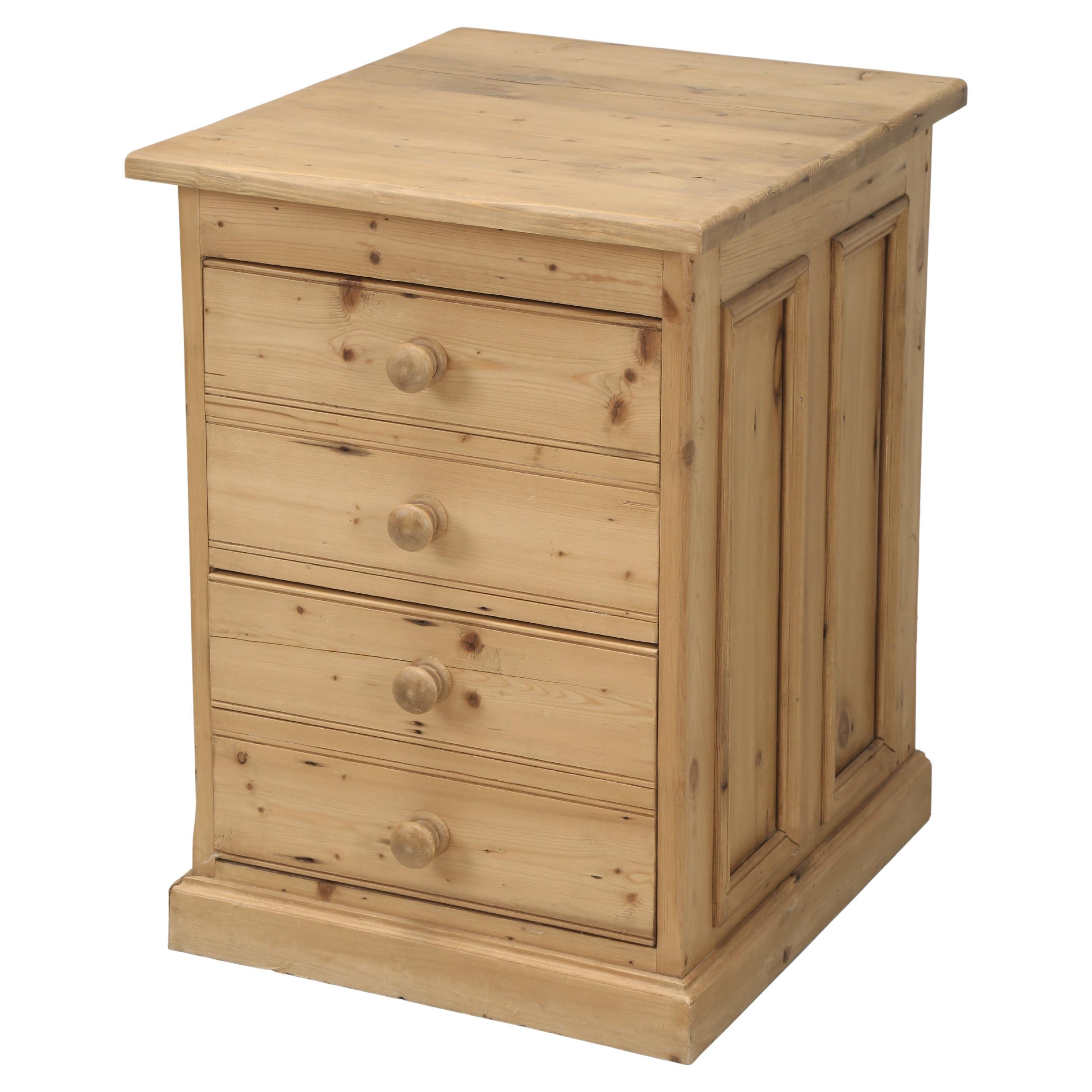 Country English Scrubbed Pine Hanging File Cabinet 2-Drawer Reclaimed Materials. For Sale