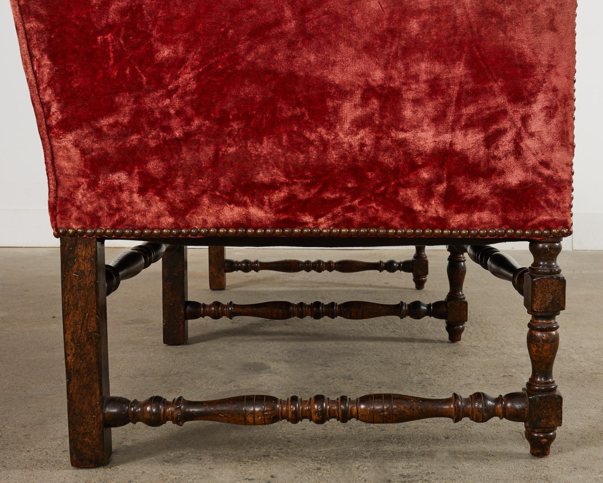 Country English Style Hump Back Crewel Work Settee 9
