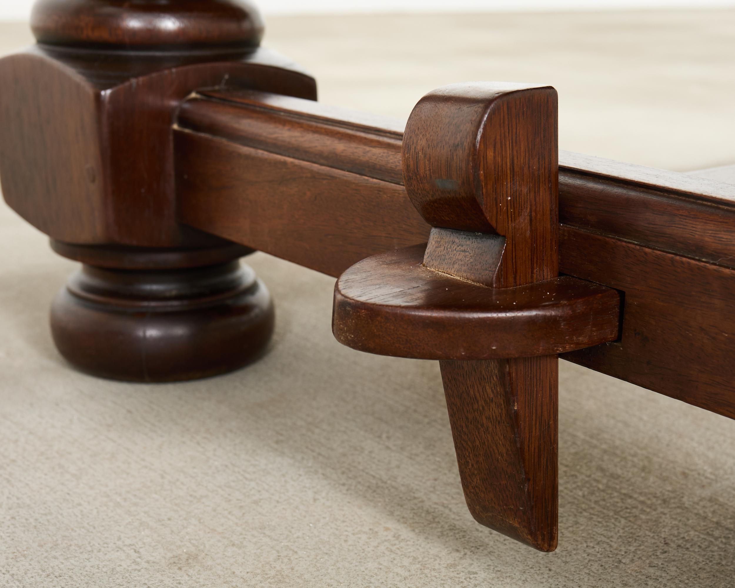 Country English Walnut Farmhouse Barley Twist Dining Table en vente 8