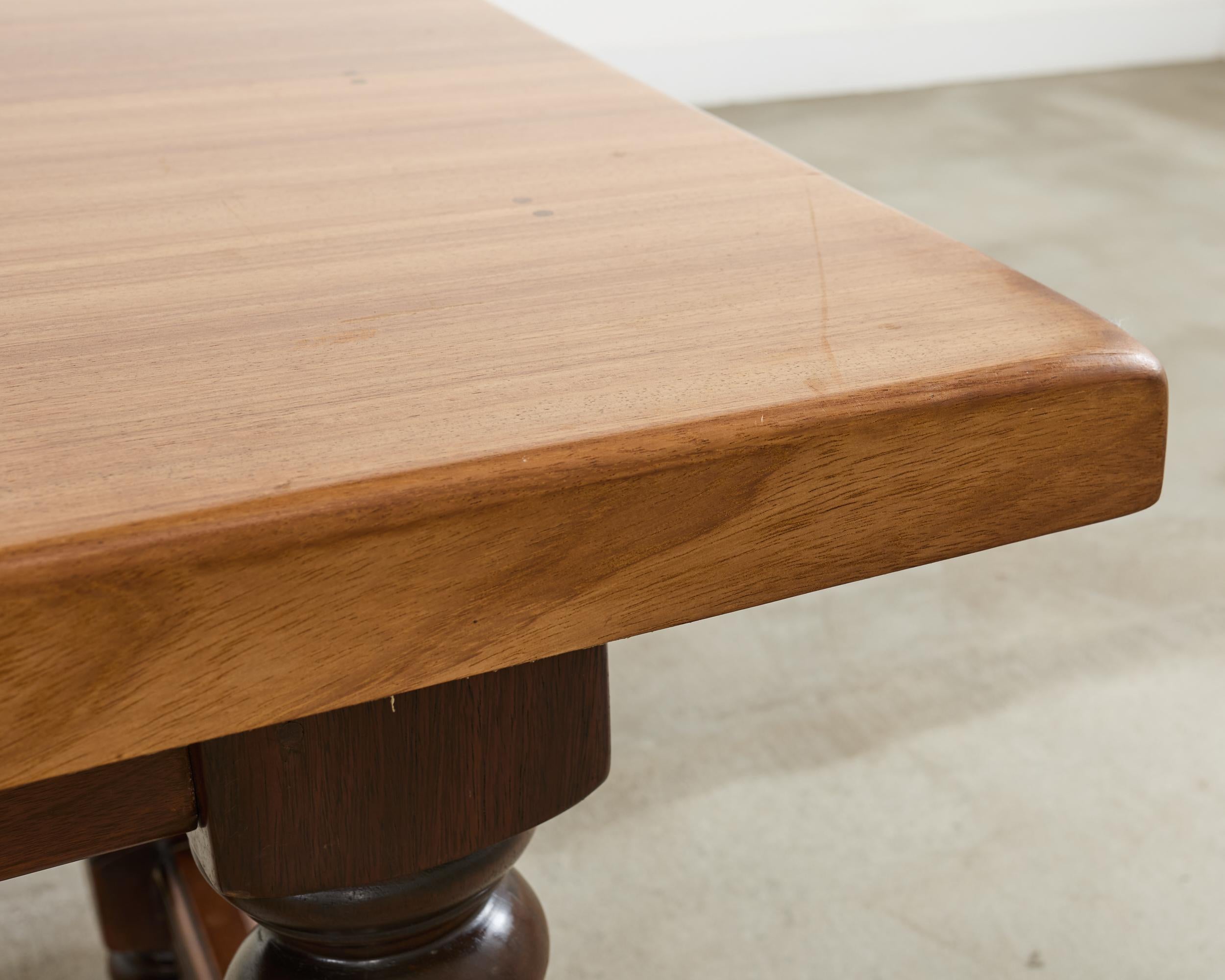 Country English Walnut Farmhouse Barley Twist Dining Table en vente 9