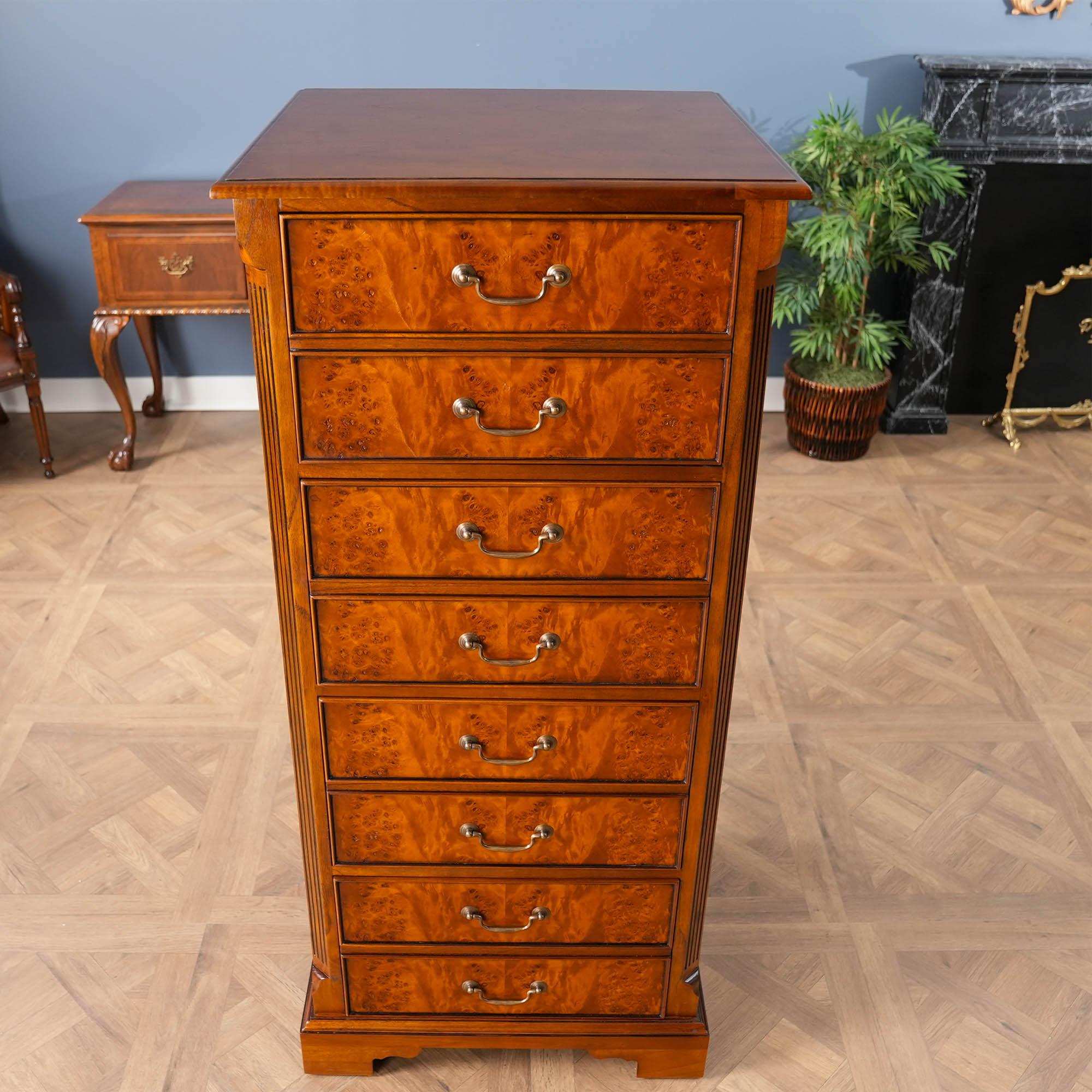 Hand-Carved Country Estate Four Drawer File Tall For Sale