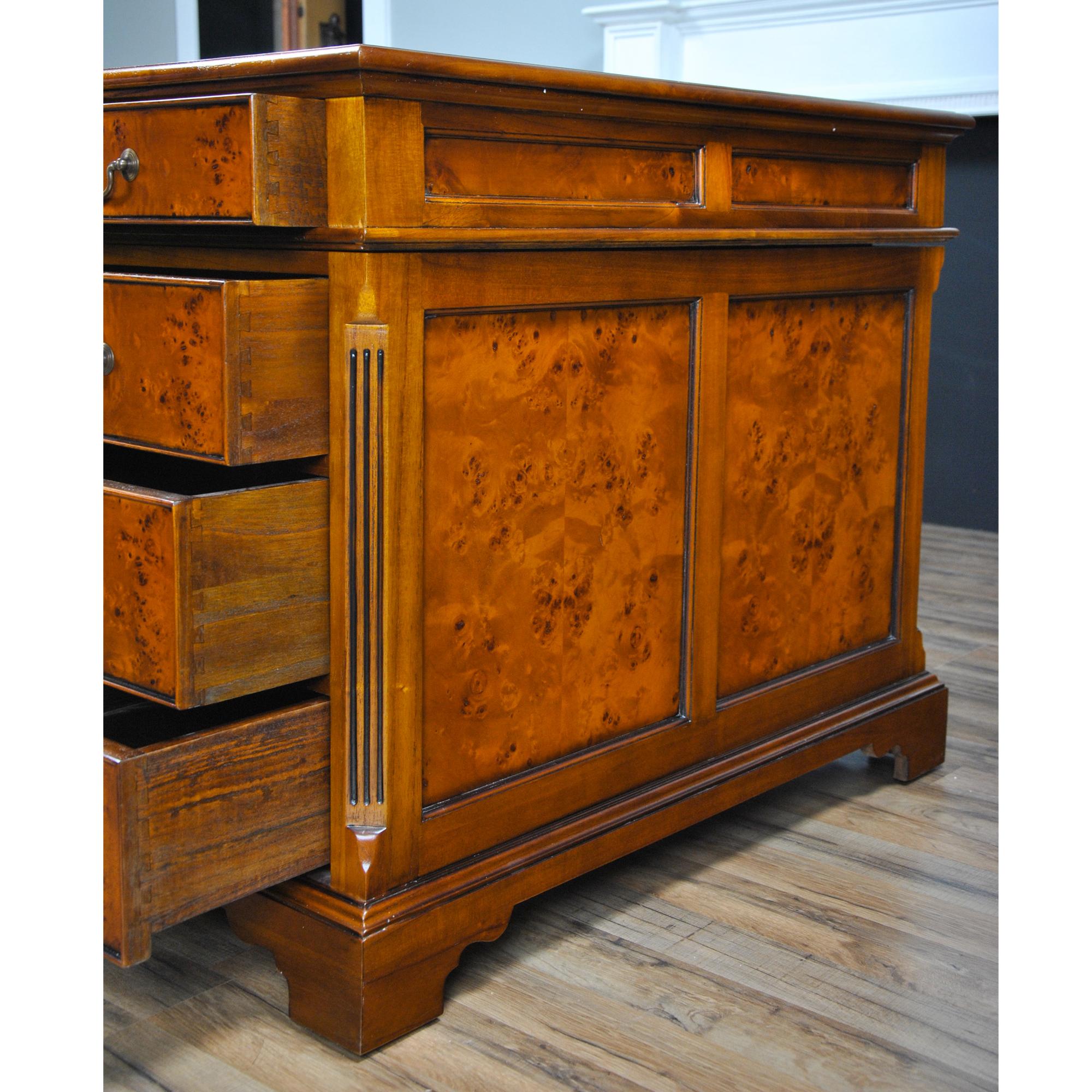 Hand-Carved Country Estate Partners Desk For Sale