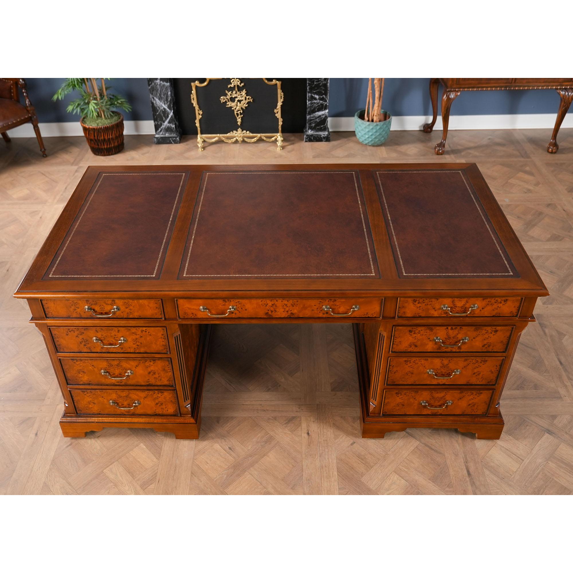 Wood Country Estate Partners Desk For Sale