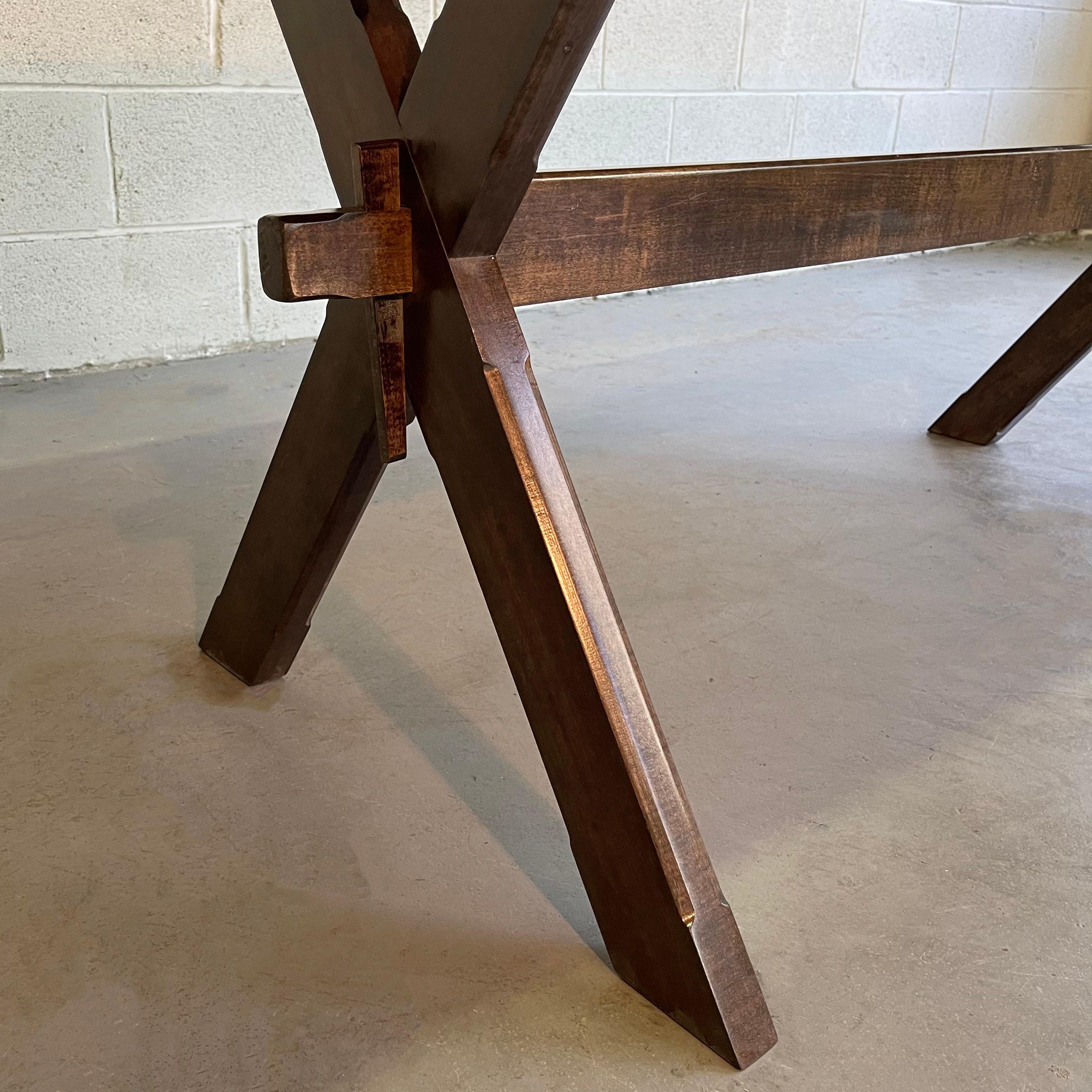 Country Farm Trestle Dining Table 4