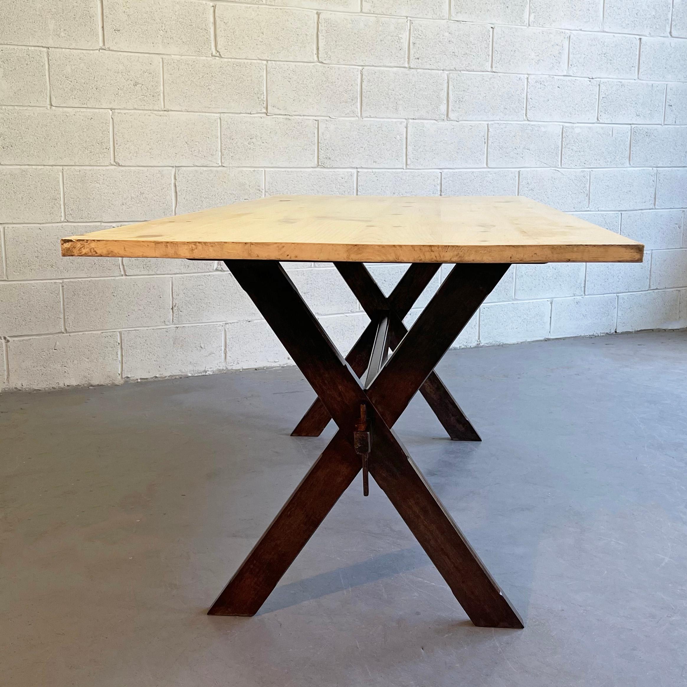 Contemporary Country Farm Trestle Dining Table