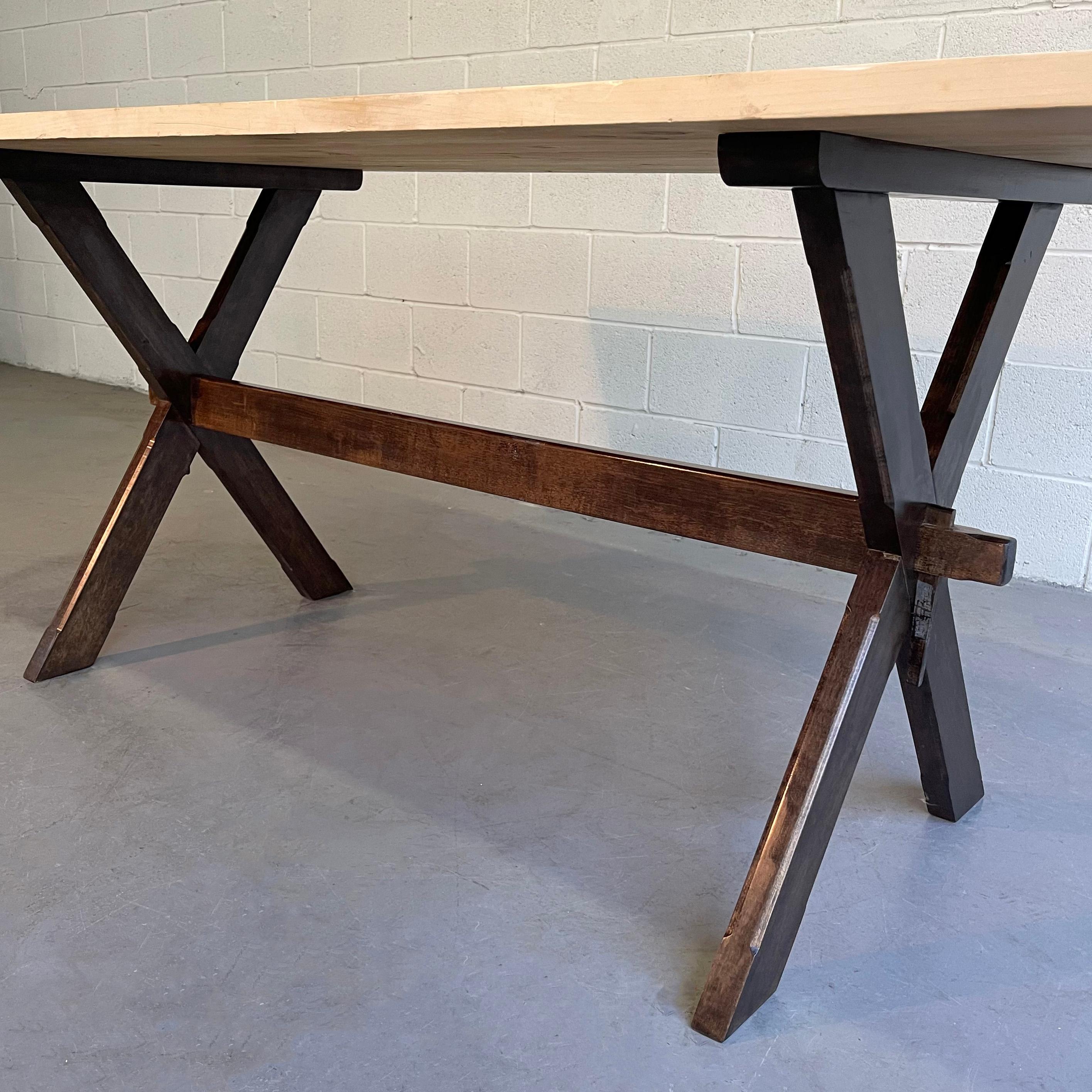 Country Farm Trestle Dining Table 3