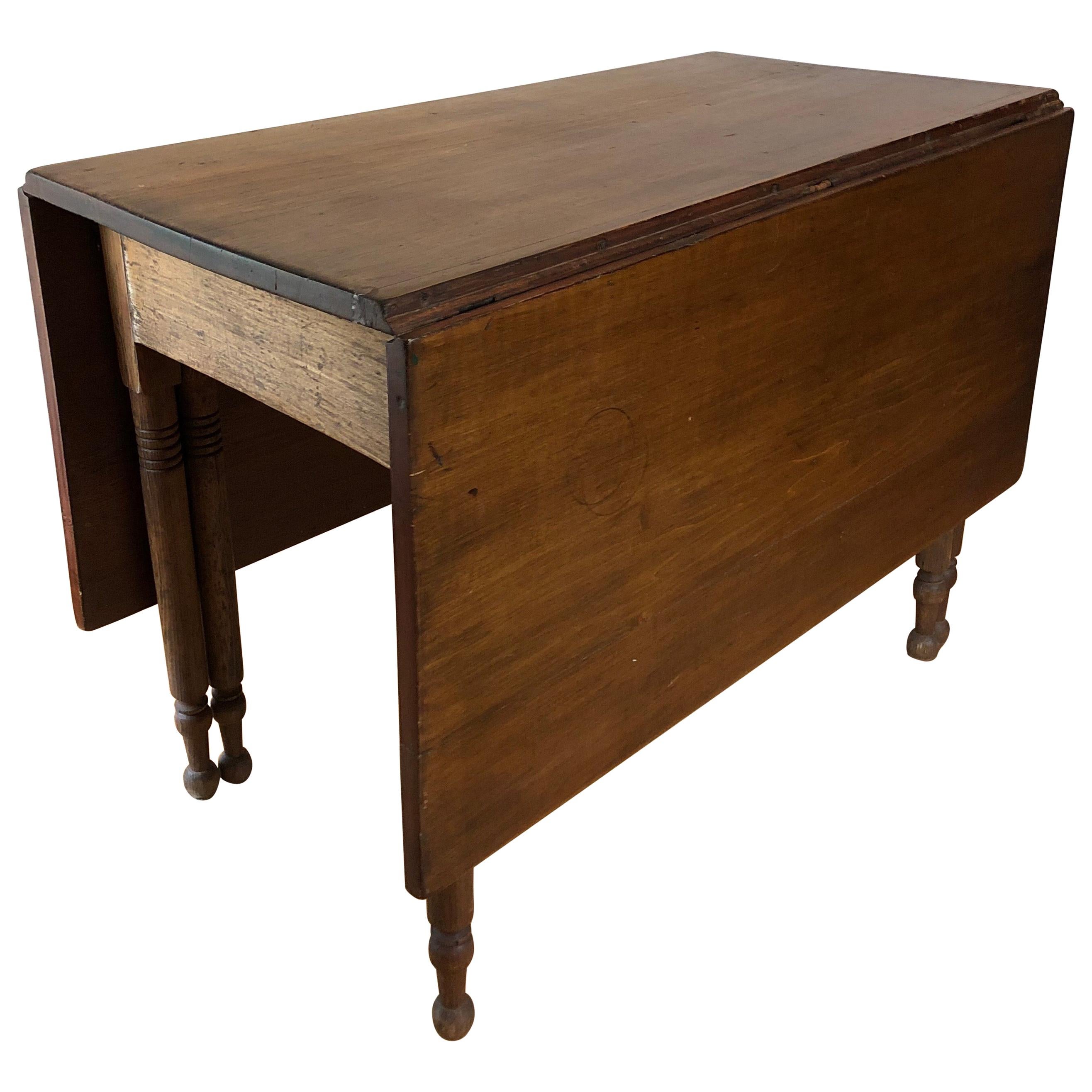 Country Federal Style Drop Leaf Table For Sale