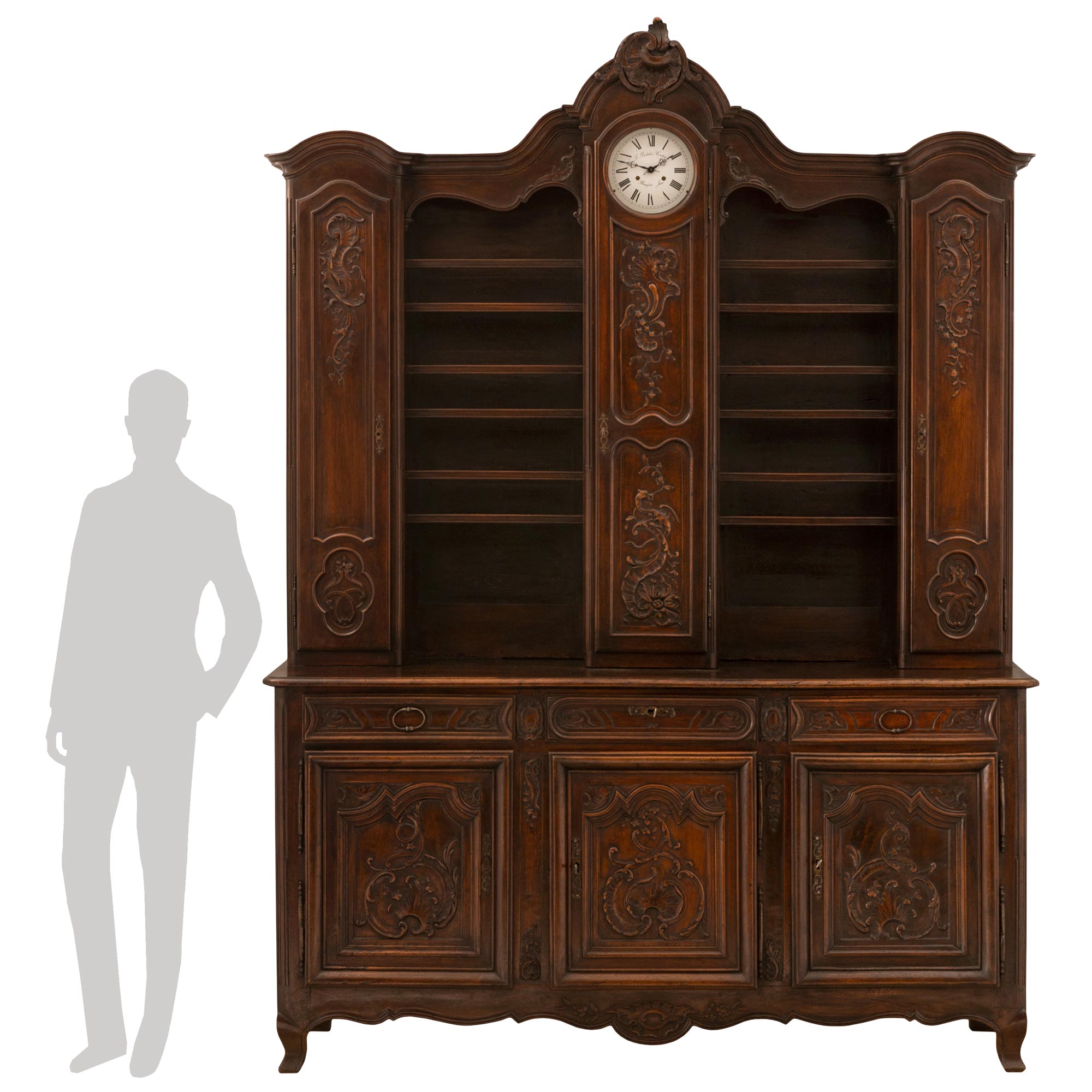 Country French 18th Century Louis XV Period Walnut Vaissellier For Sale