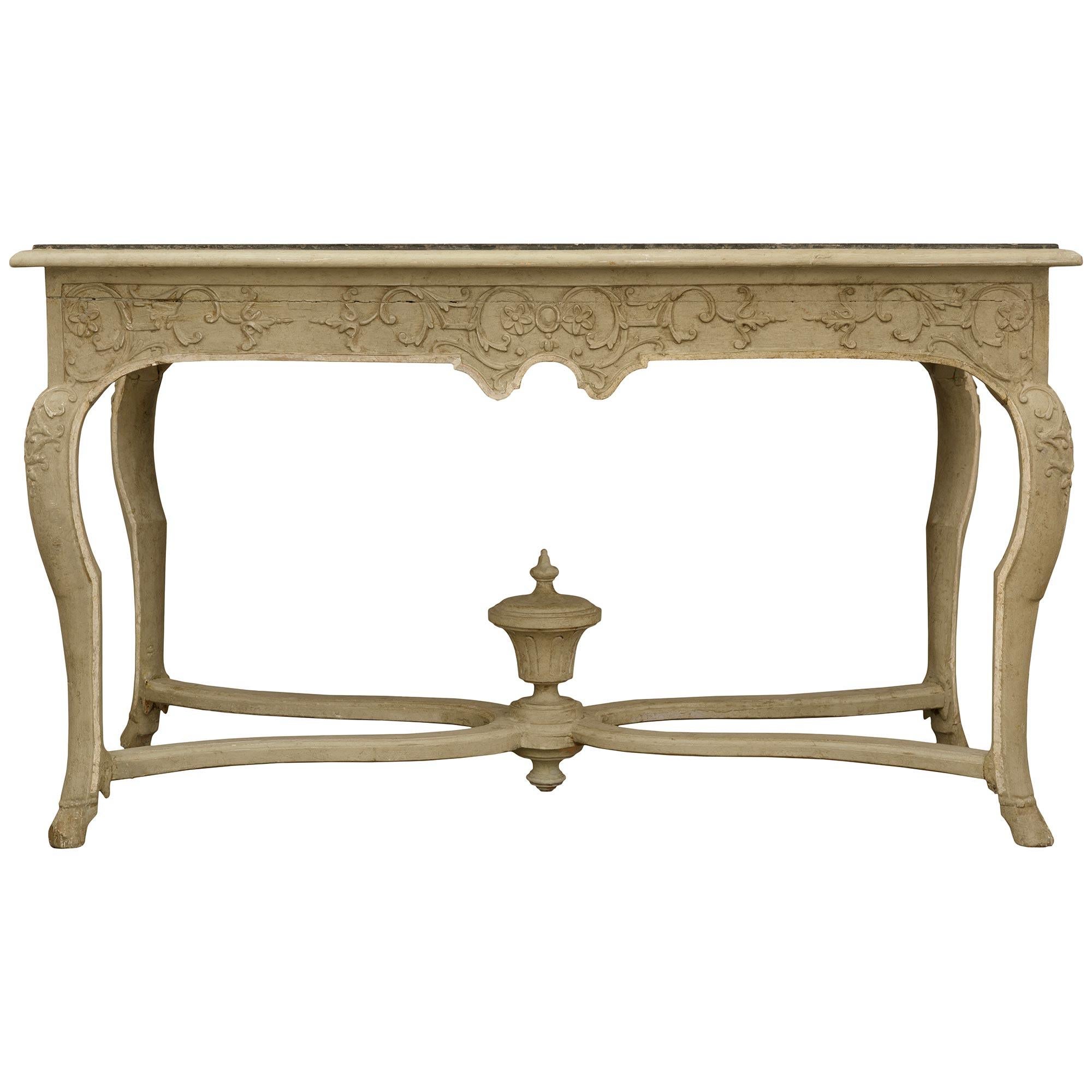 Land Französisch 18. Jahrhundert Regence Zeitraum patiniert Holz Mitte Tisch / Schreibtisch im Angebot 8