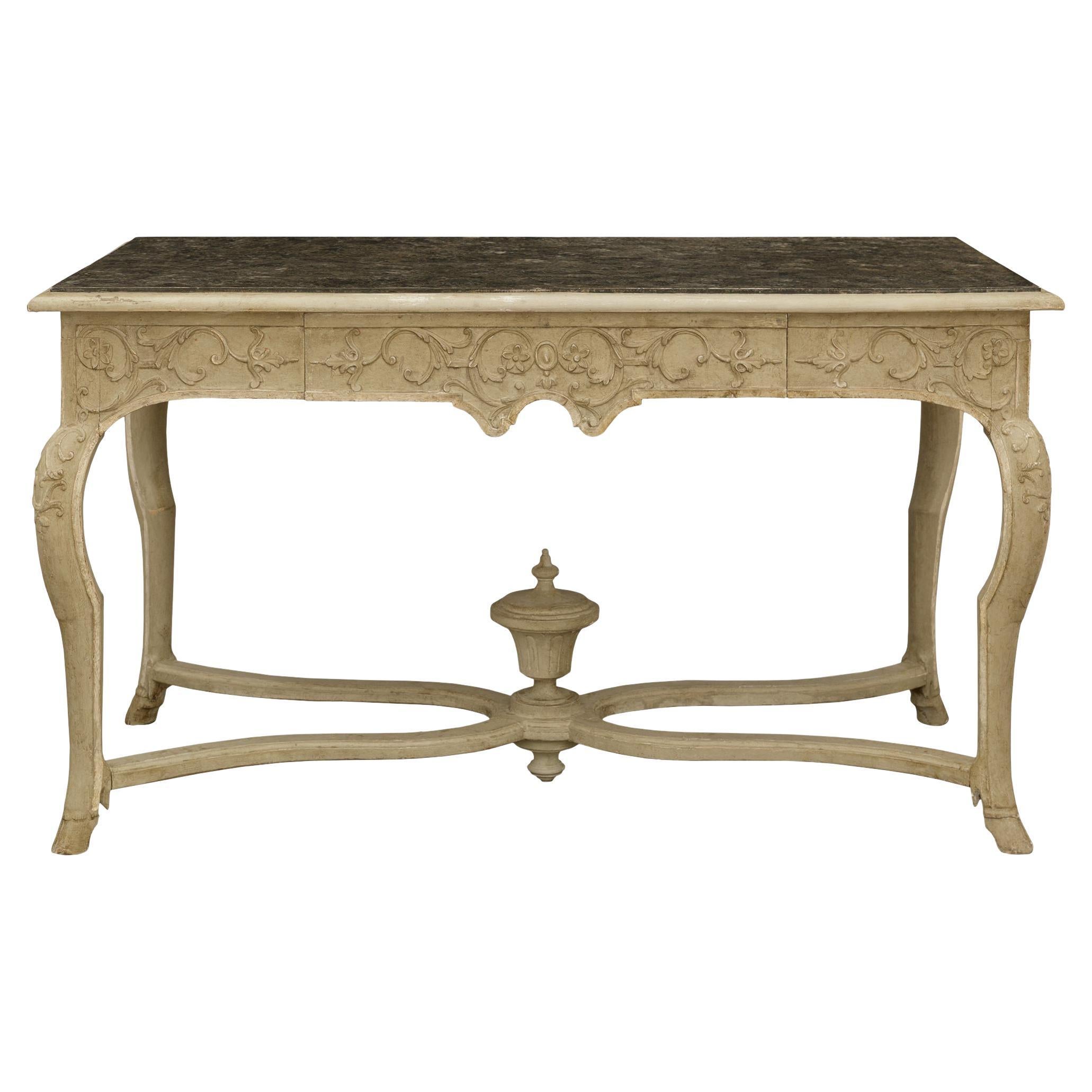 Country French 18th century Regence Period patinated Wood center table/desk