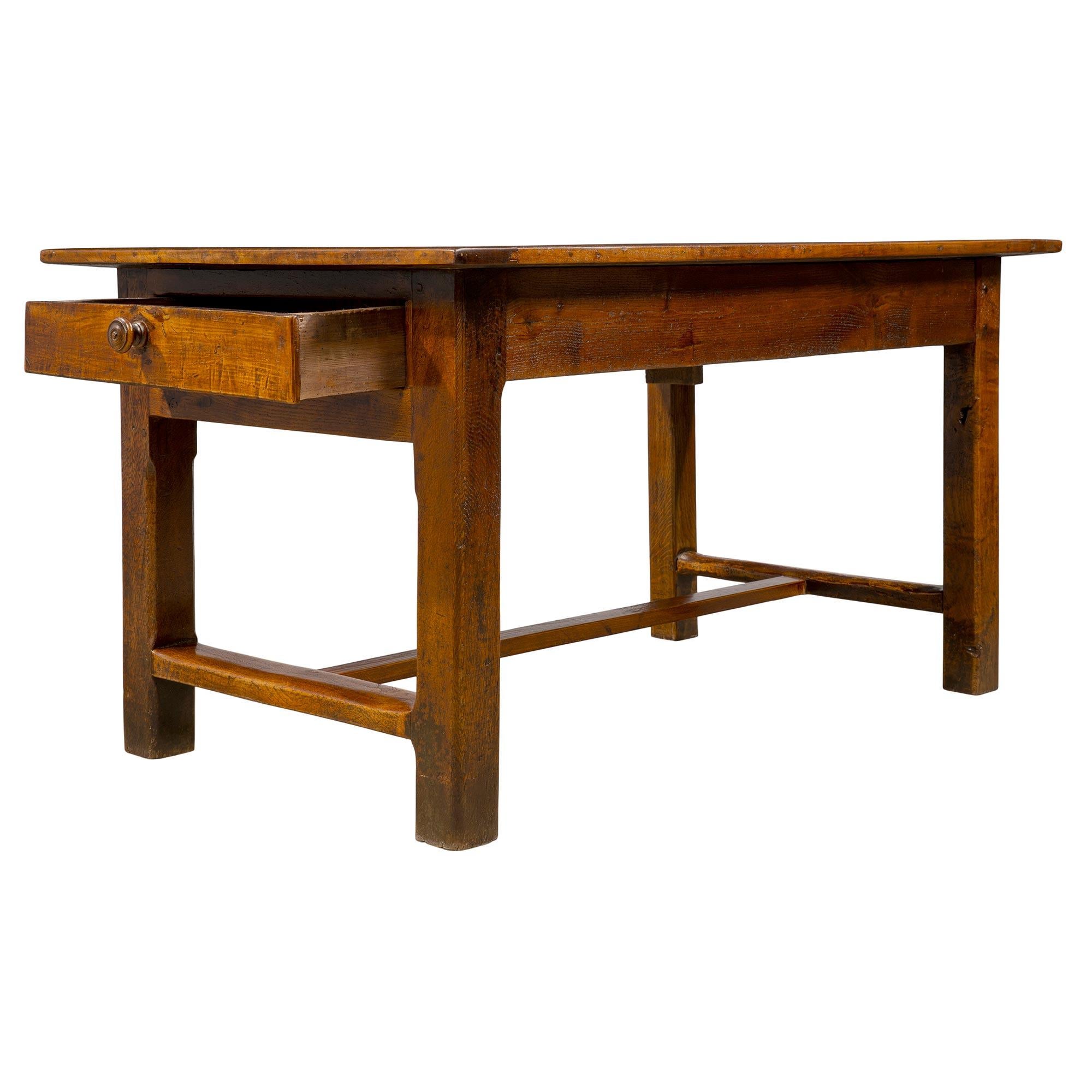 Country French 18th Century Solid Oak Center/Utility Table In Good Condition For Sale In West Palm Beach, FL