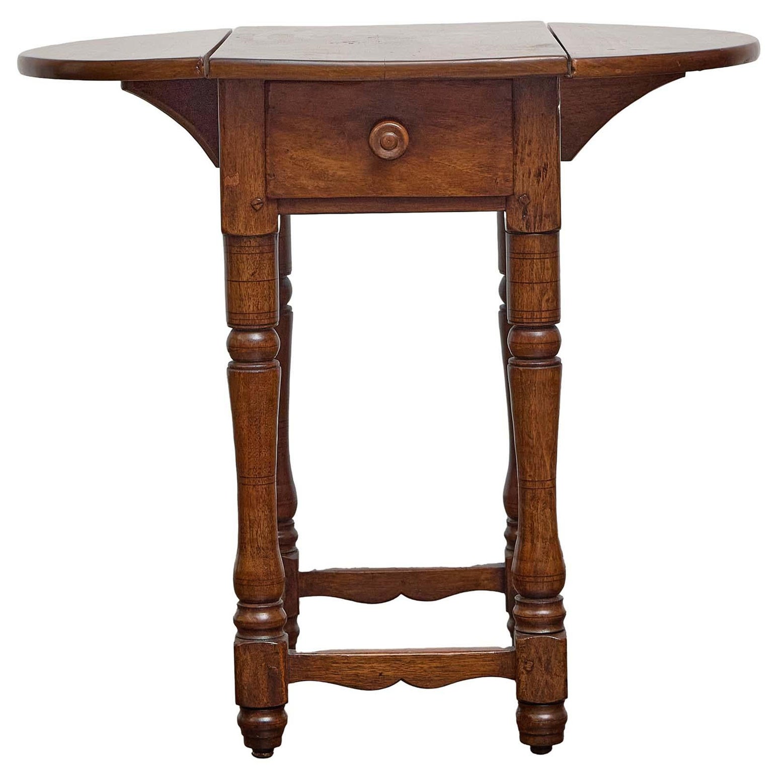 Table à feuilles tombantes du 19e siècle avec patine rustique et tiroir unique en vente