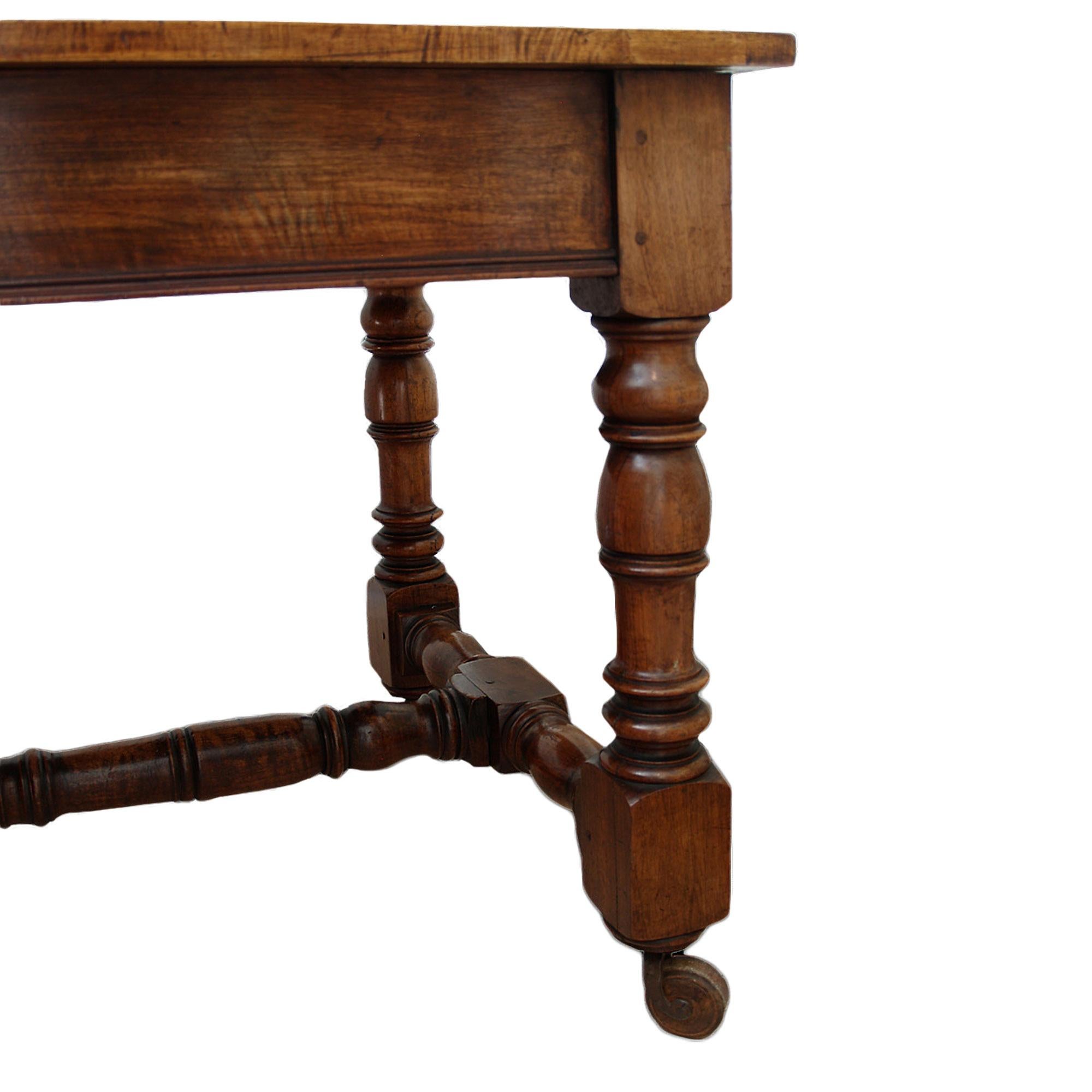 Country French 19th Century Louis XIII St. Walnut Table For Sale 1