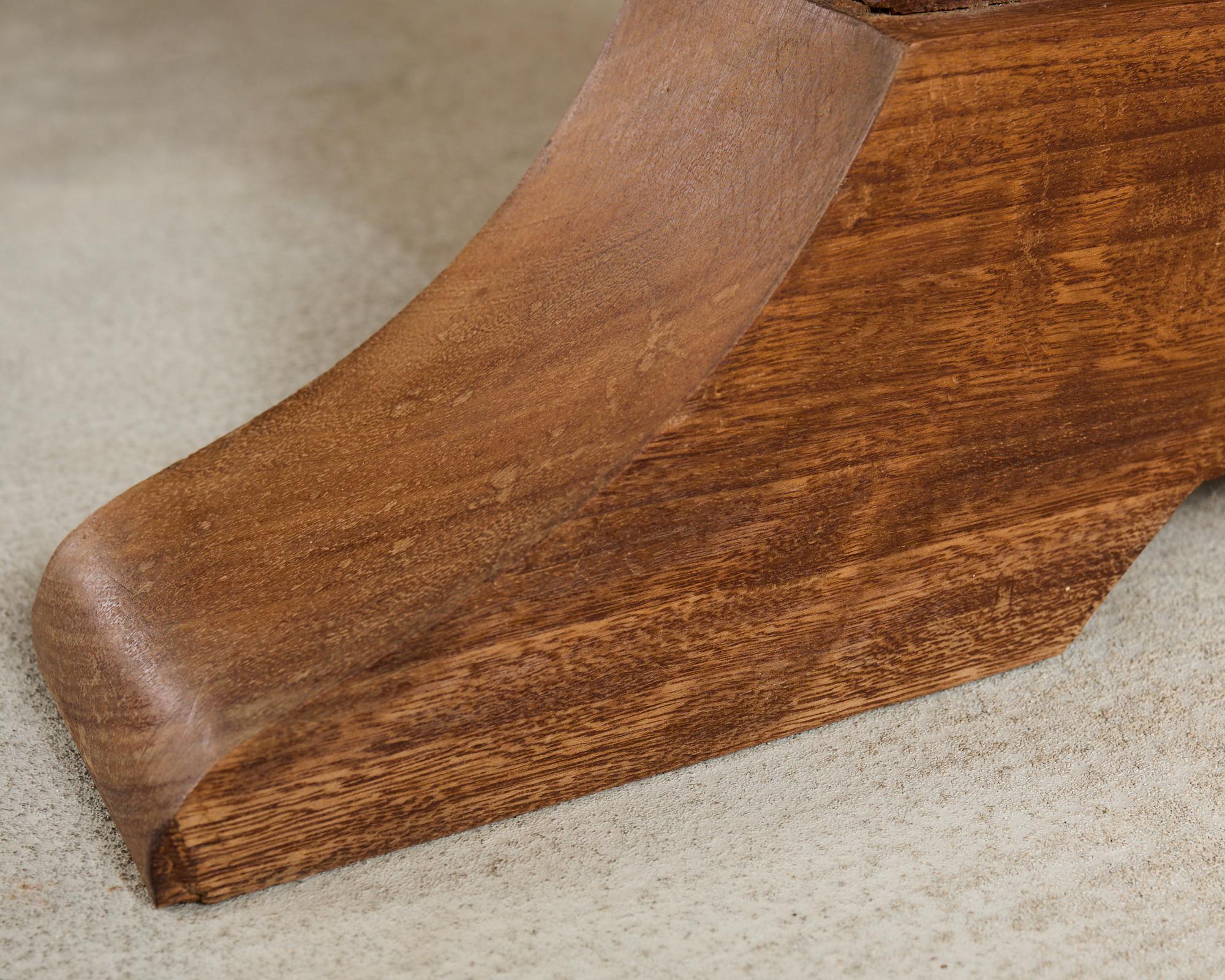 Country French African Mahogany Farmhouse Trestle Dining Table For Sale 8