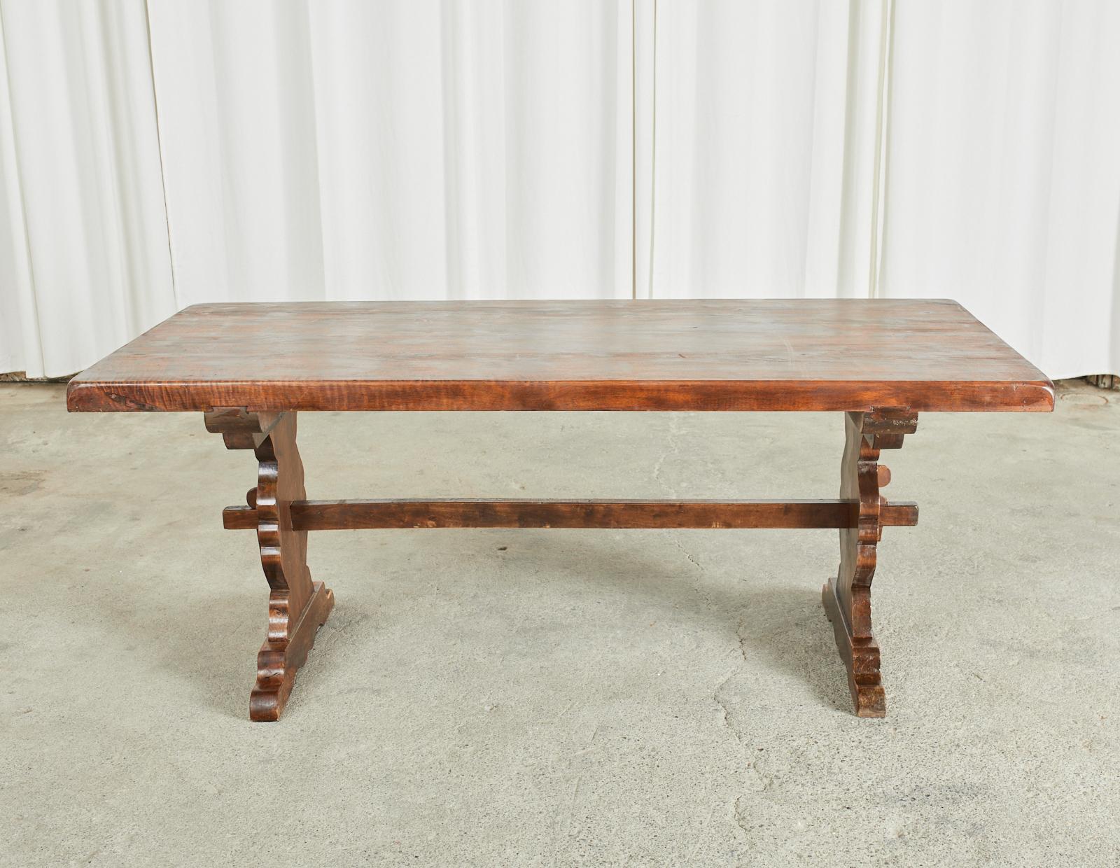 Country French Birch Farmhouse Trestle Dining Table 14