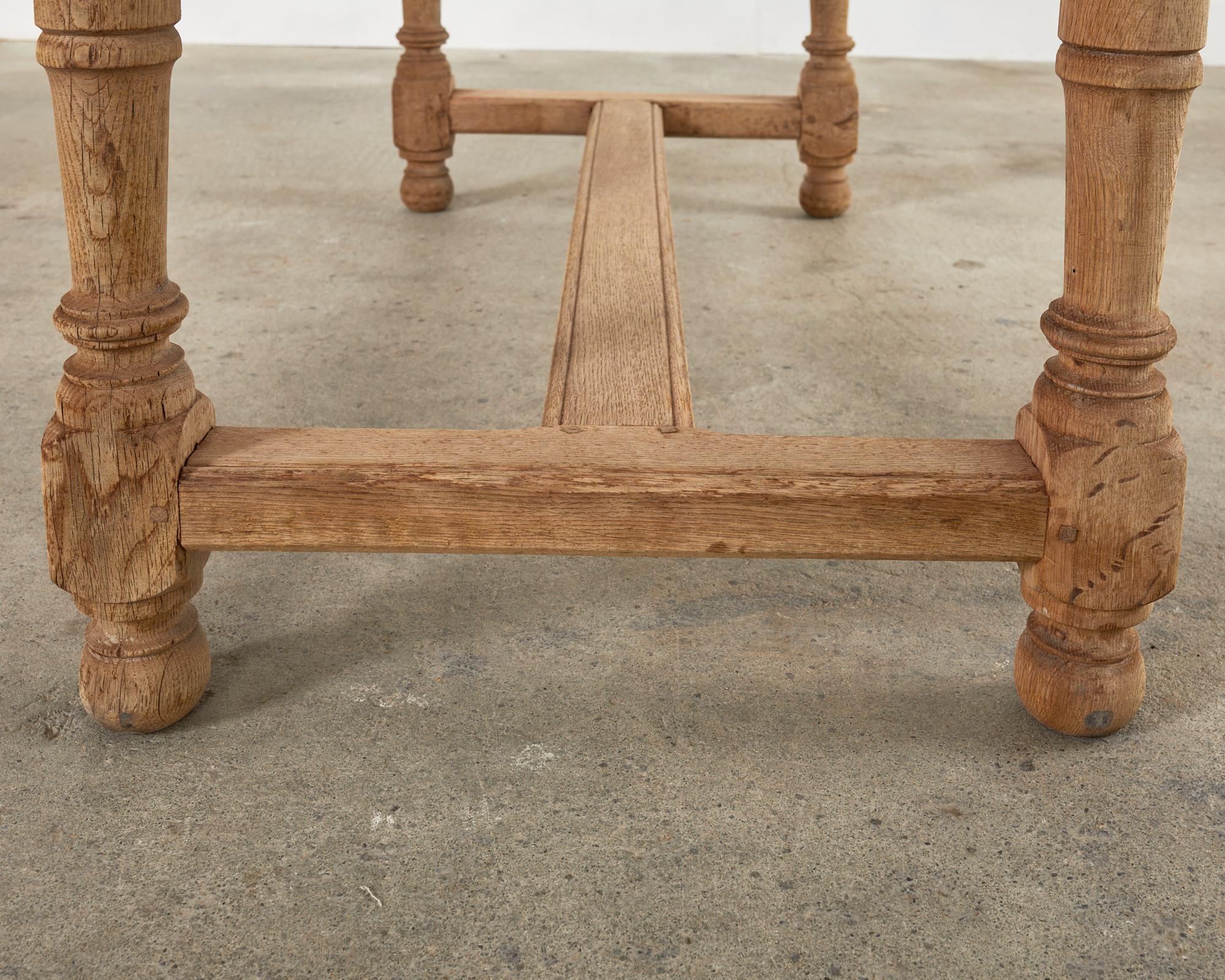 Country French Bleached Oak Farmhouse Dining or Writing Table 14