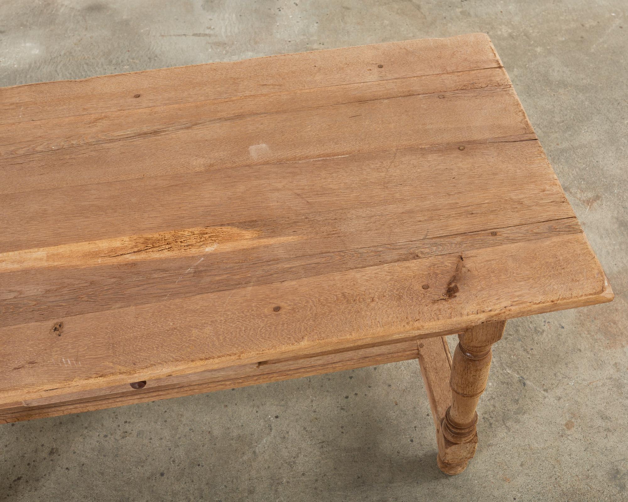 Country French Bleached Oak Farmhouse Dining or Writing Table 3